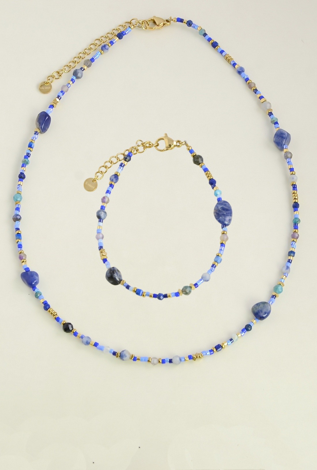 Wholesaler LILY CONTI - Gold-plated stainless steel set with stones and seed beads