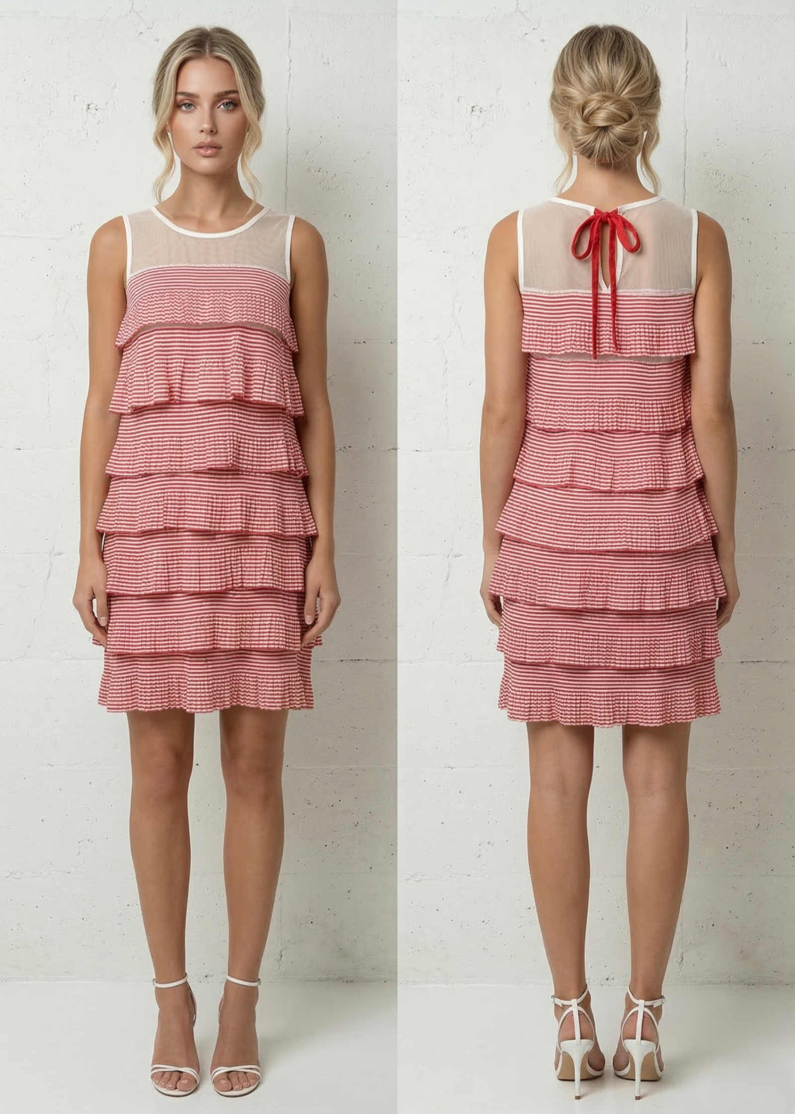 Wholesaler Lily Mcbee - Cherry Dress – Striped Ruffles & Contrast Bow