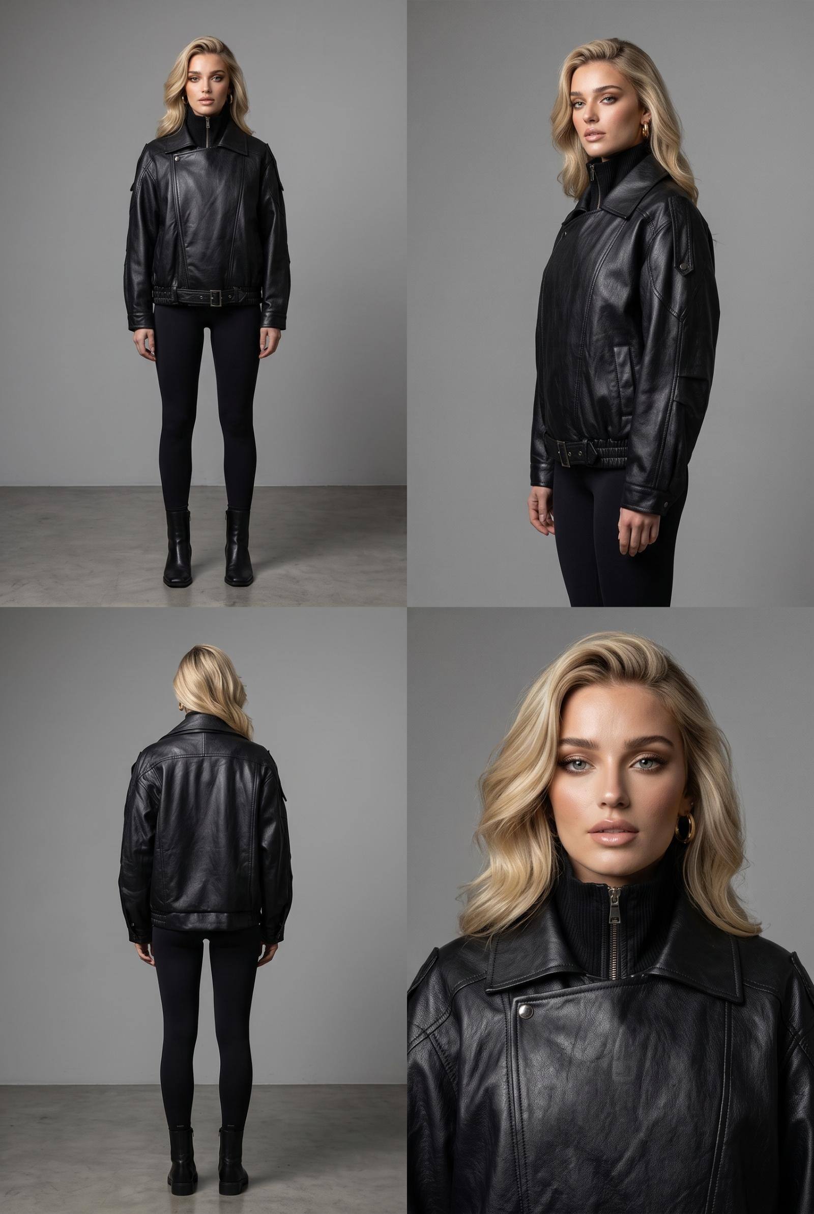 Grossiste Lily Mcbee - Veste Bomber Cuir Synthétique Oversize