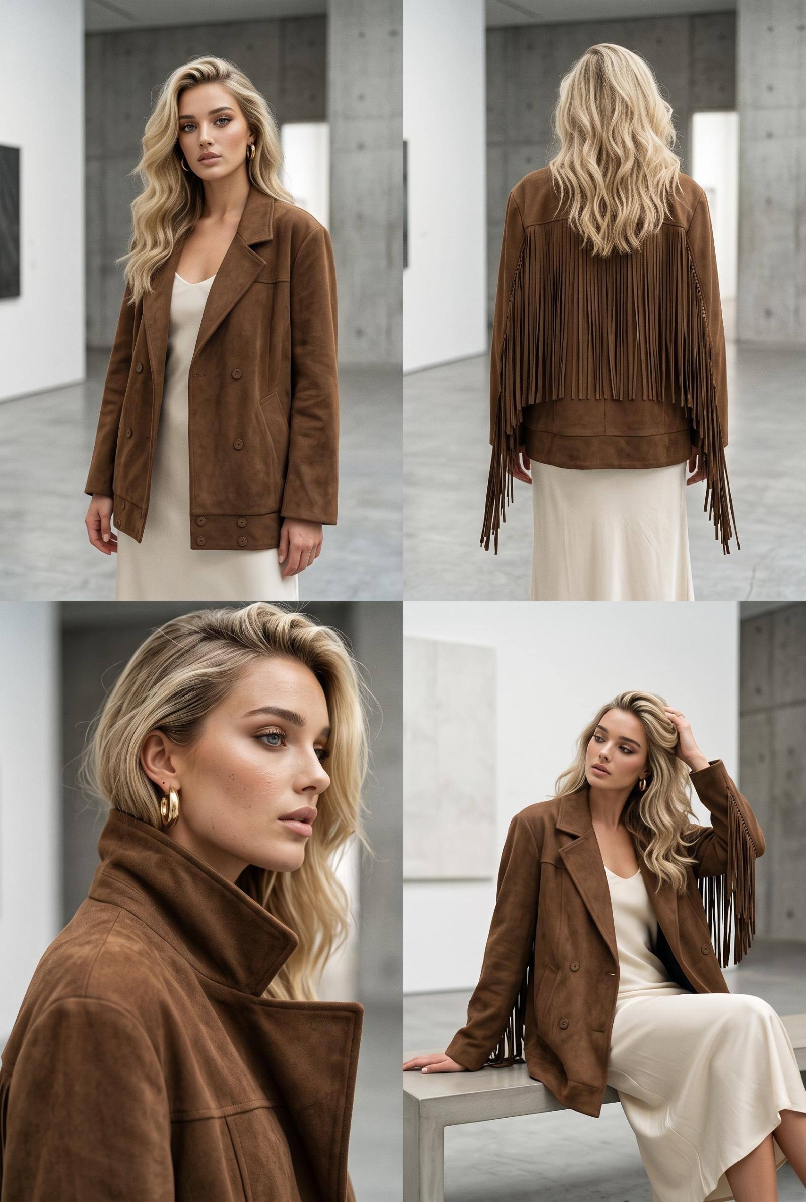 Großhändler Lily Mcbee - Oversize-Wildlederjacke mit Fransen im Westernstil