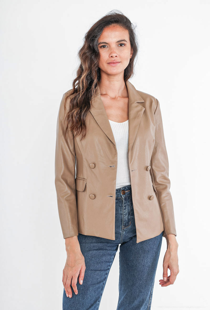 Grossiste Lily White - Blazer en similicuir