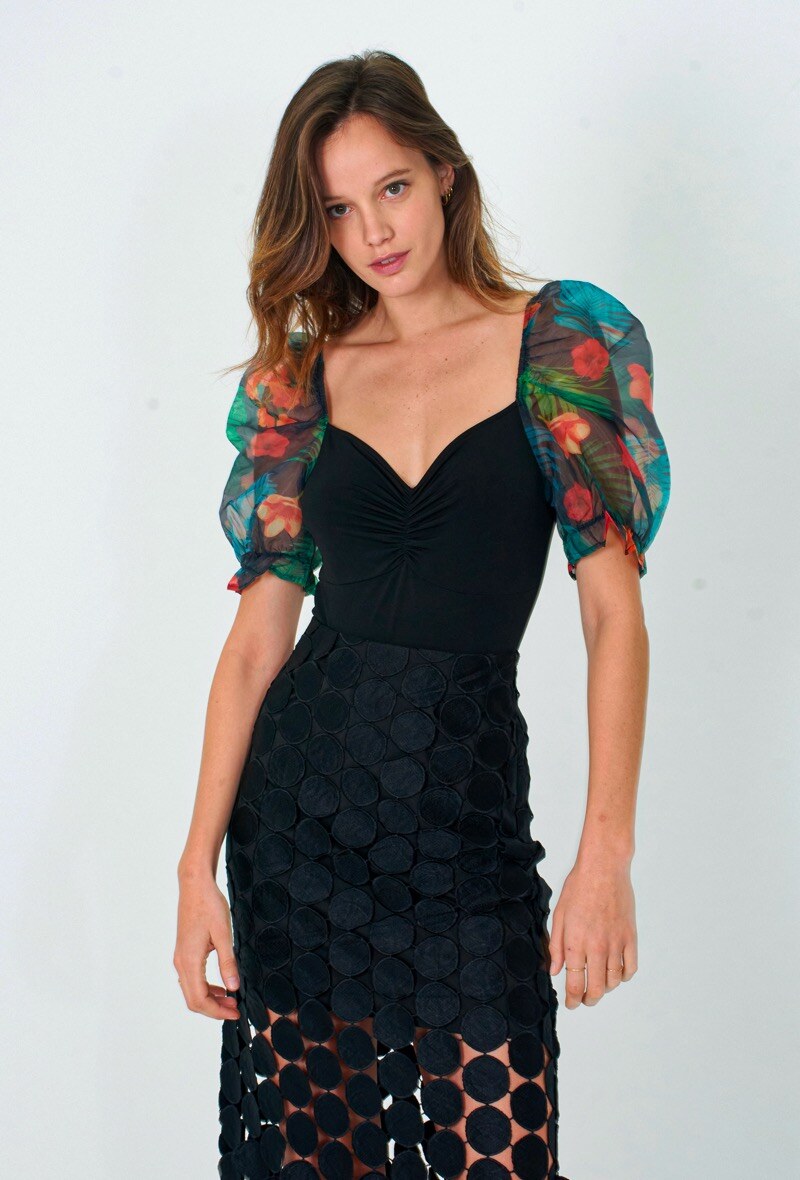Großhändler Lily White - Bluse mit Ballonärmeln
