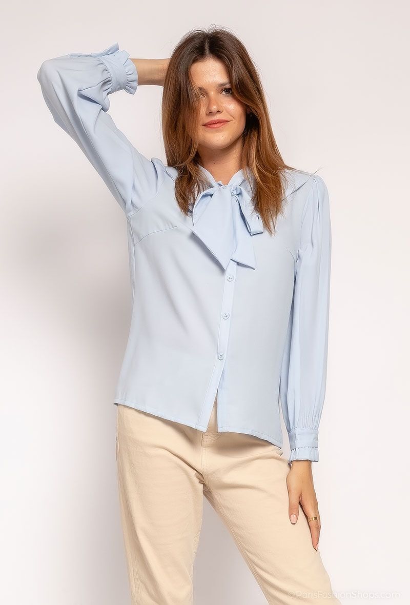Grossiste Lily White - Chemise avec col à nouer