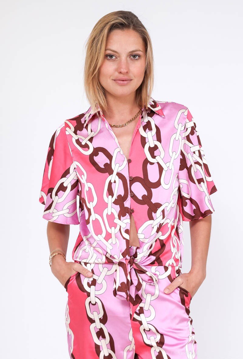 Grossiste Lily White - Chemise Imprimé Chaines