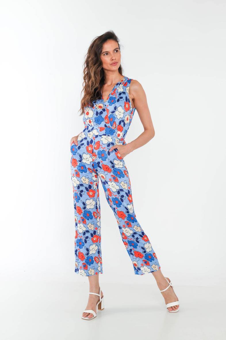 Grossiste Lily White - Combinaison satin à imprimé floral