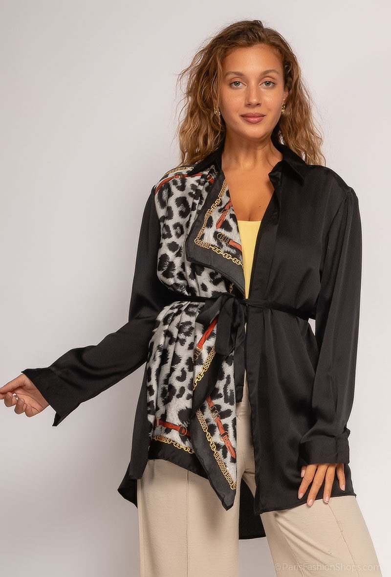 Grossiste Lily White - Veste fluide asymétrique