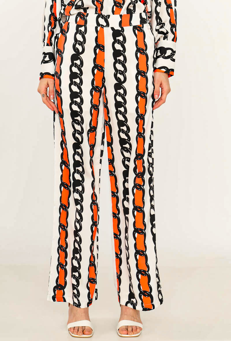 Grossiste Lily White - Pantalon Imprimé Chaines