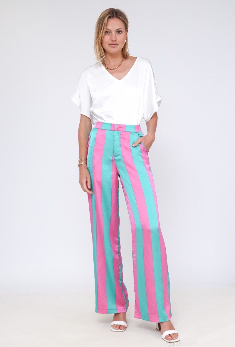 Grossiste Lily White - Pantalon Rayé