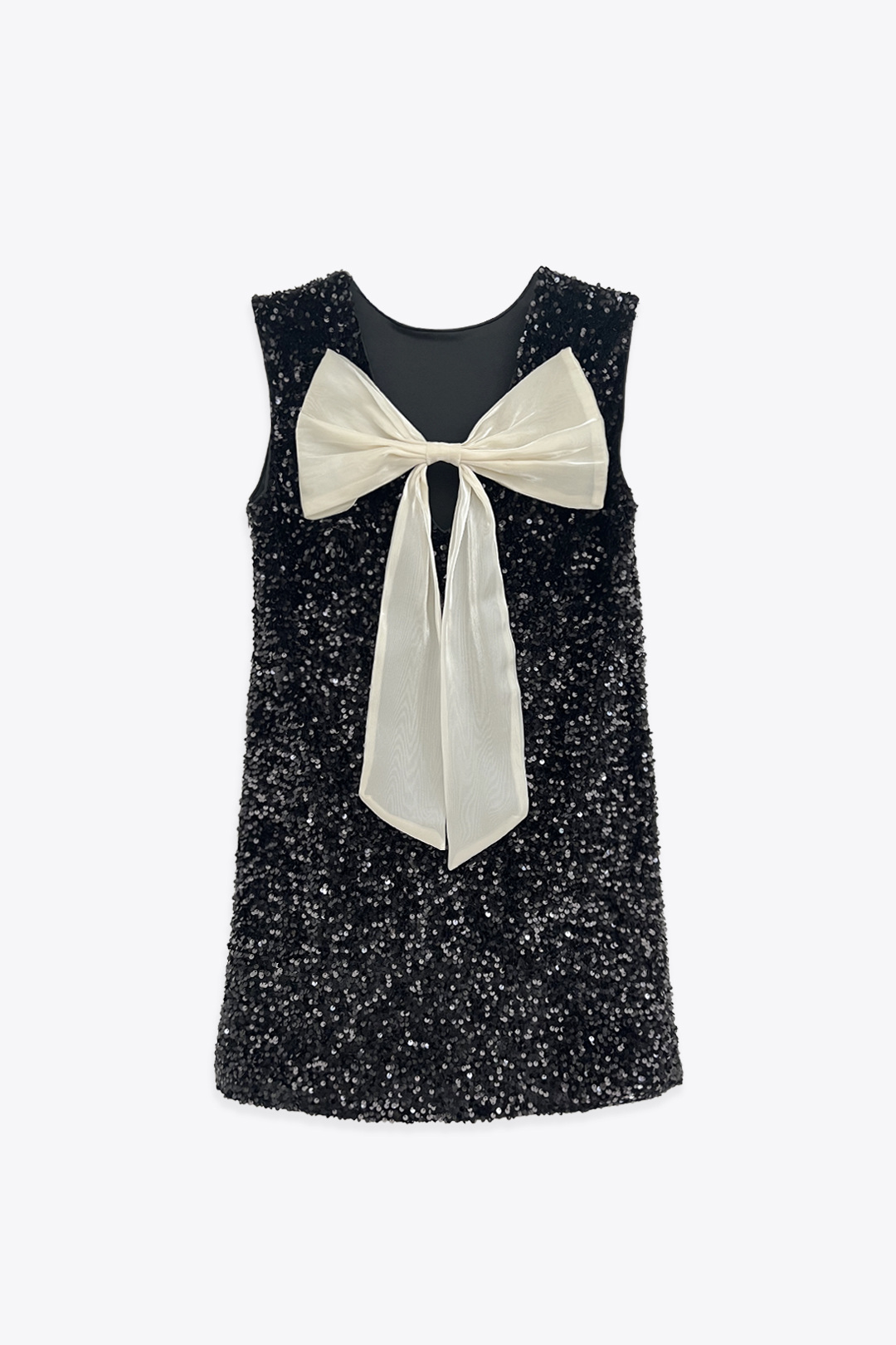 Robe sequins avec nœud décoratif au dos