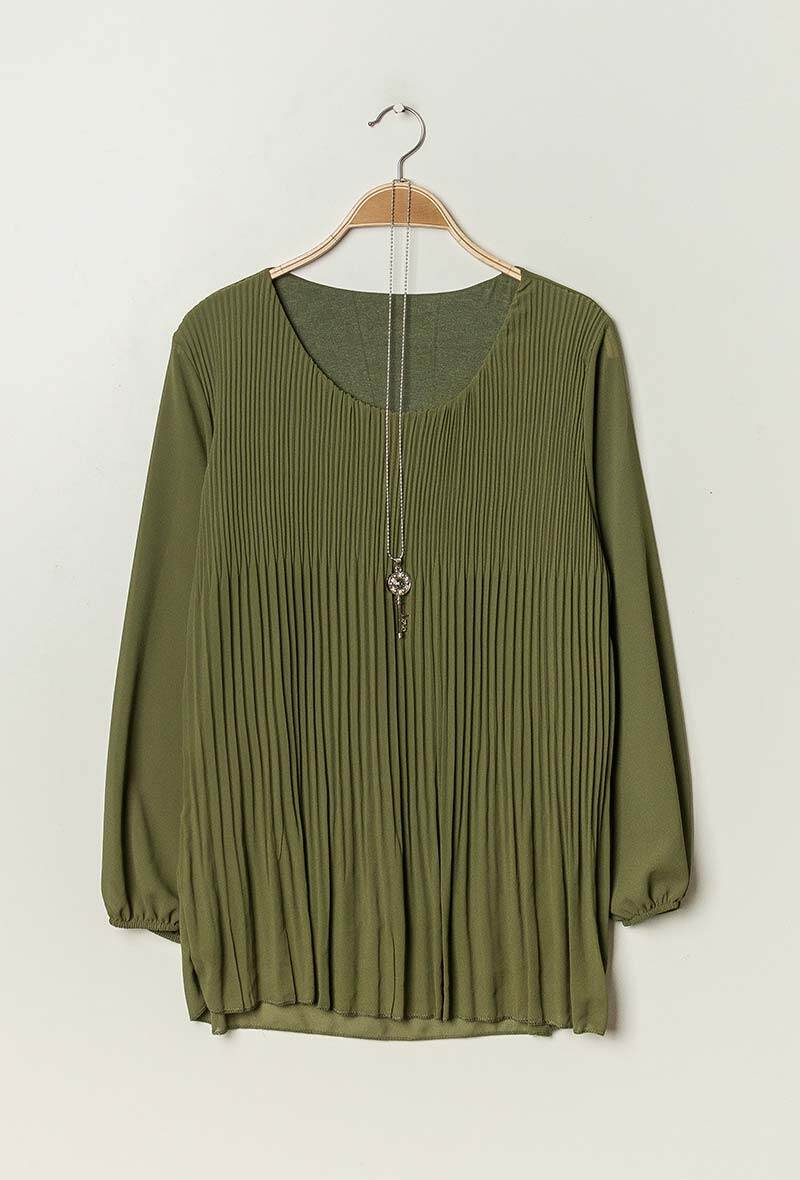 Grossiste Lin&Lei - Blouse plissée avec collier