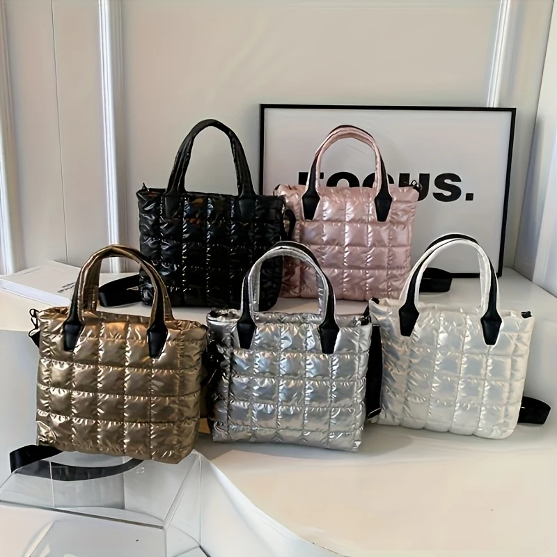 Grossiste LINA - Sac à main bandoulière effet doudoune matelassé très tendance