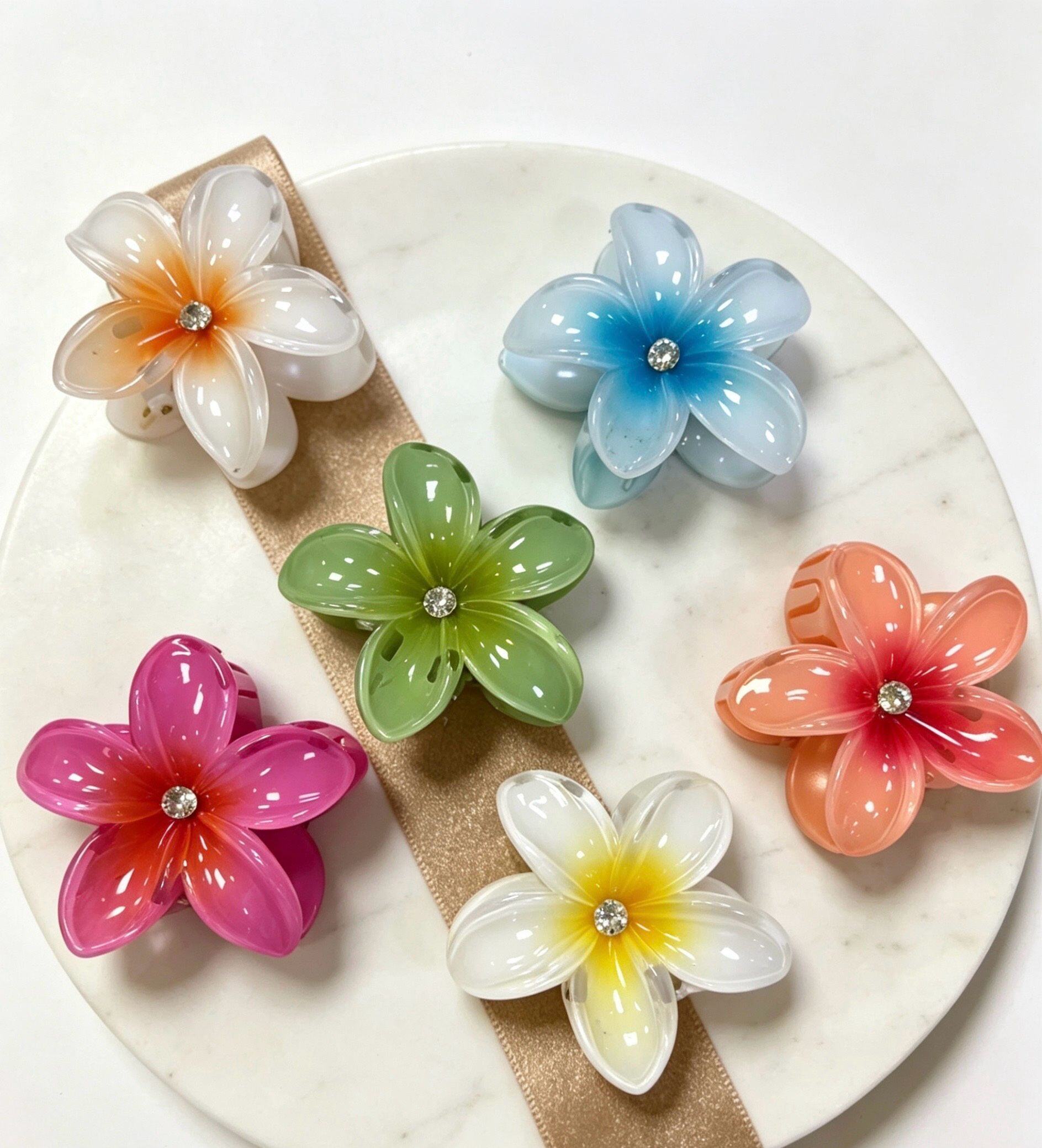Großhändler LINETA - Strass-Blumenclips