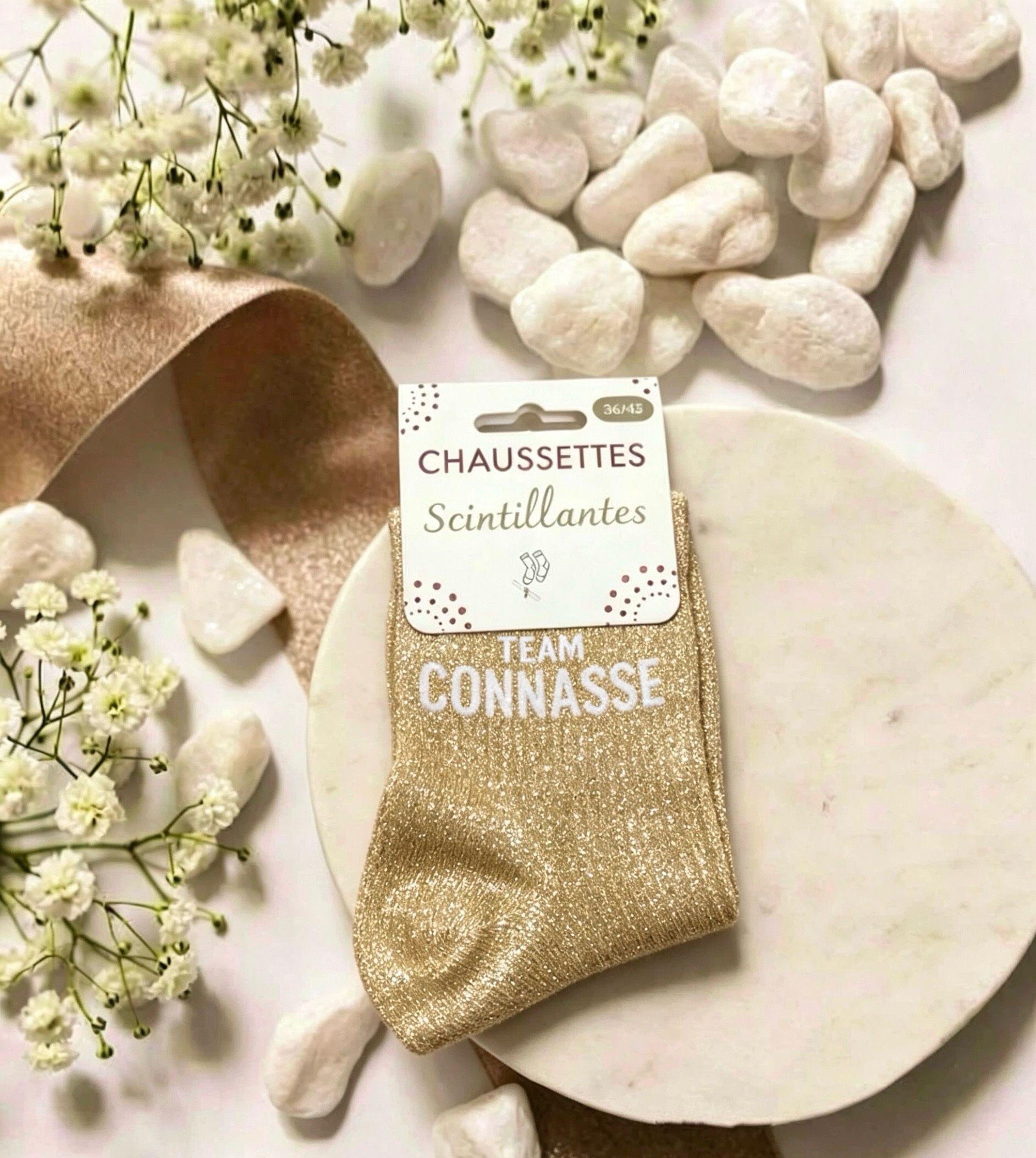 Großhändler LINETA - Beige Team Connasse Sneaker-Socken