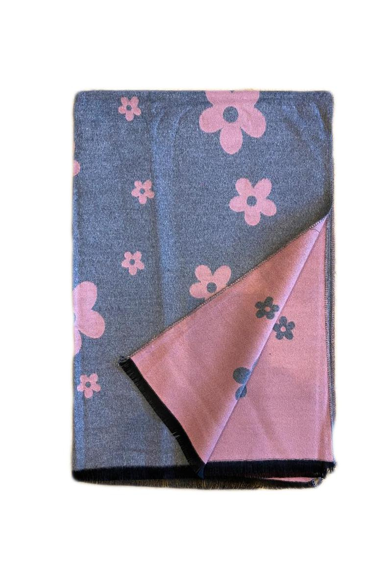 Mayorista LINETA - Bufandas de doble cara con motivos florales.