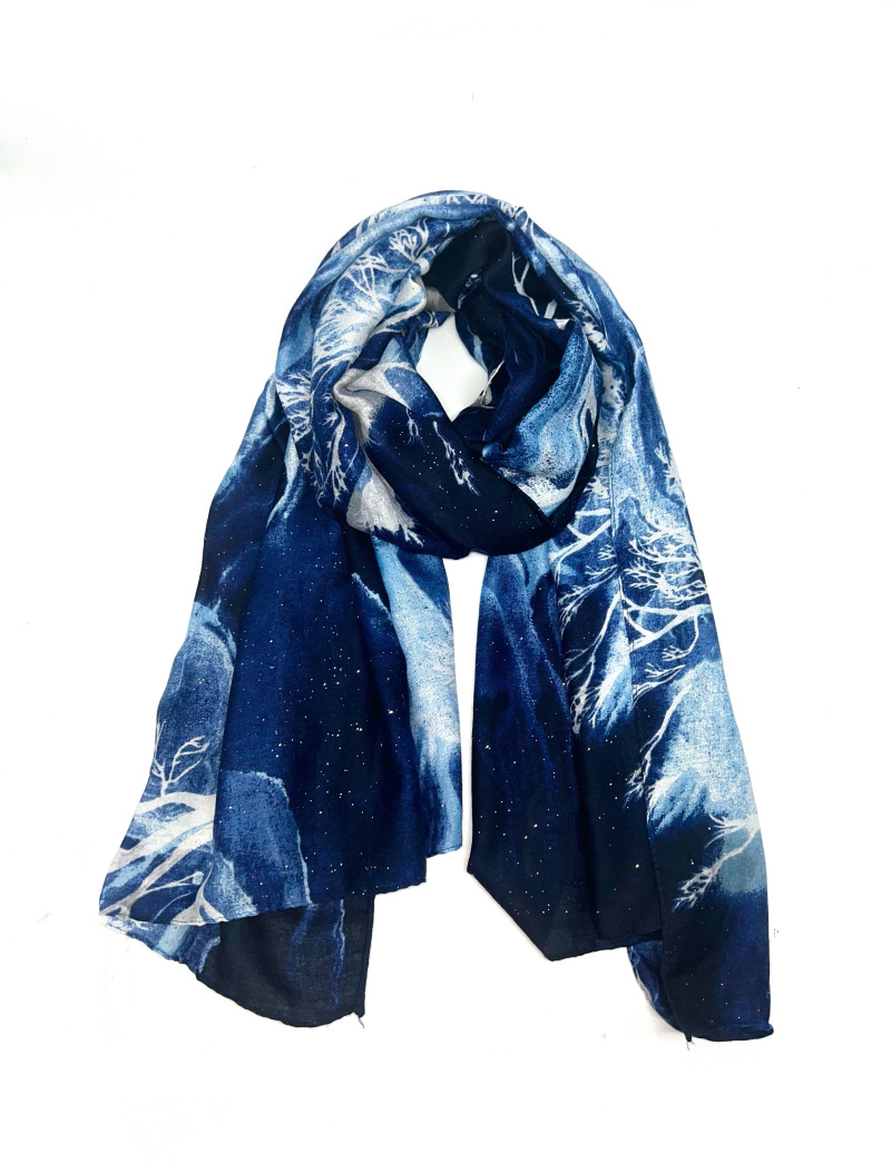 Grossiste LINETA - HH-223 Foulard imprimé avec dorure