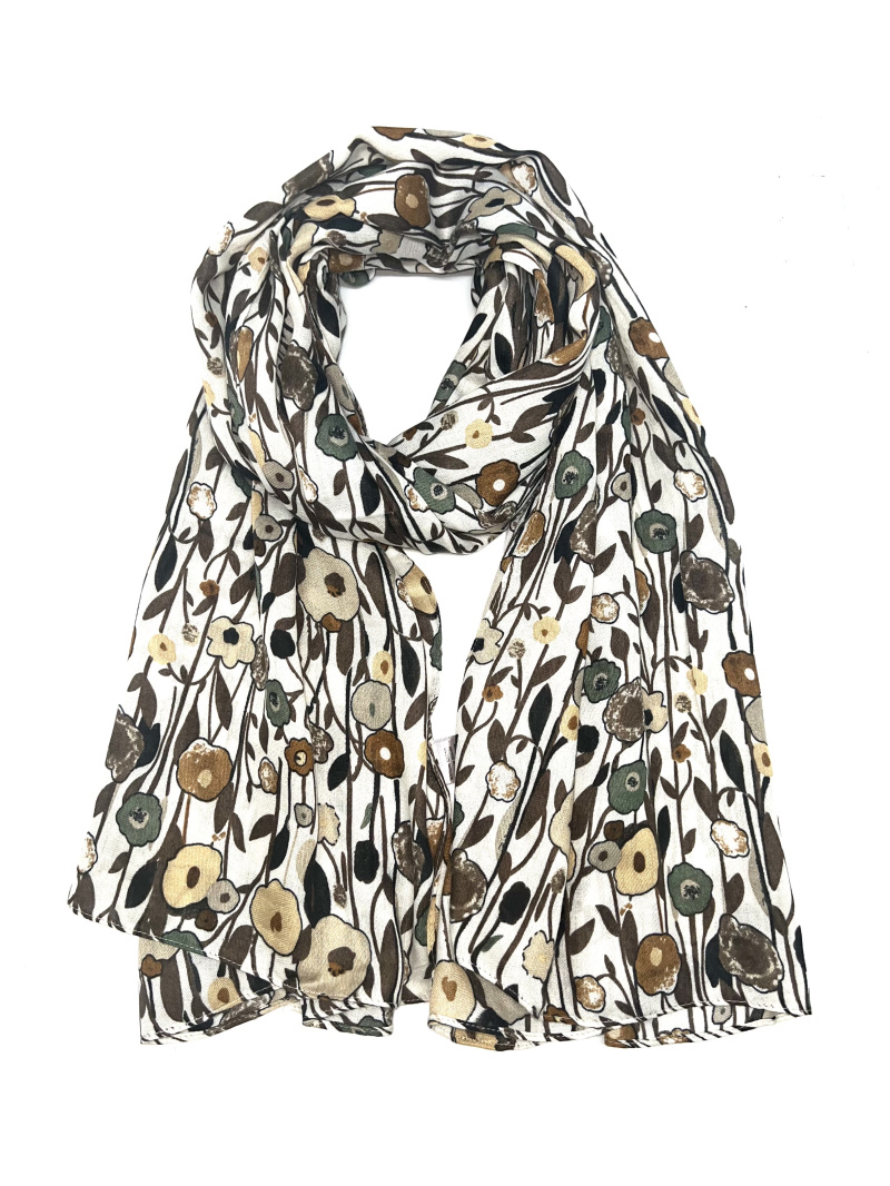 Grossiste LINETA - HH-227 Foulard imprimé motif fleur