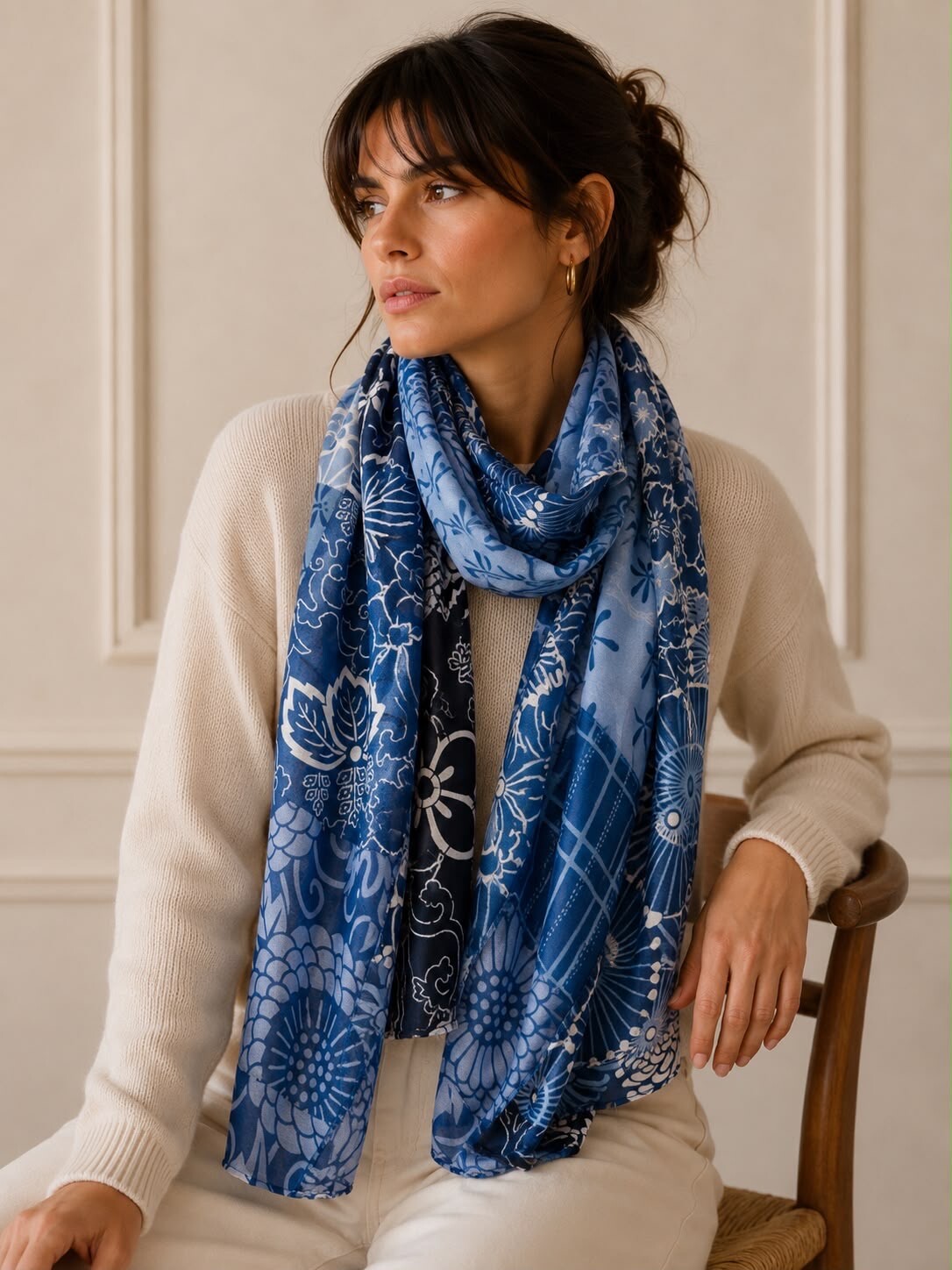 Wholesaler LINETA - HH-315 Floral Pattern Scarf
