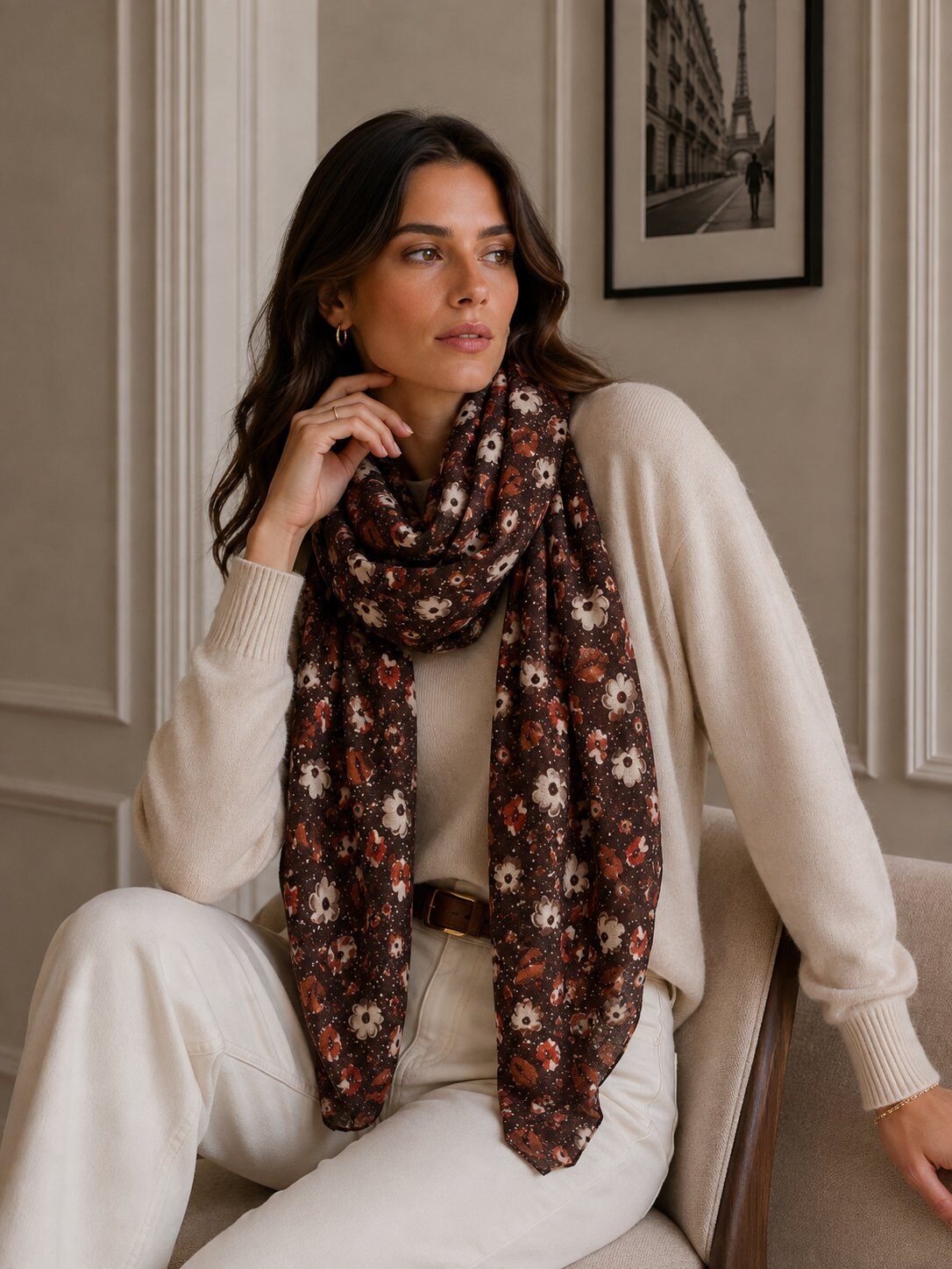 Grossista LINETA - HH-401 Sciarpa autunno inverno