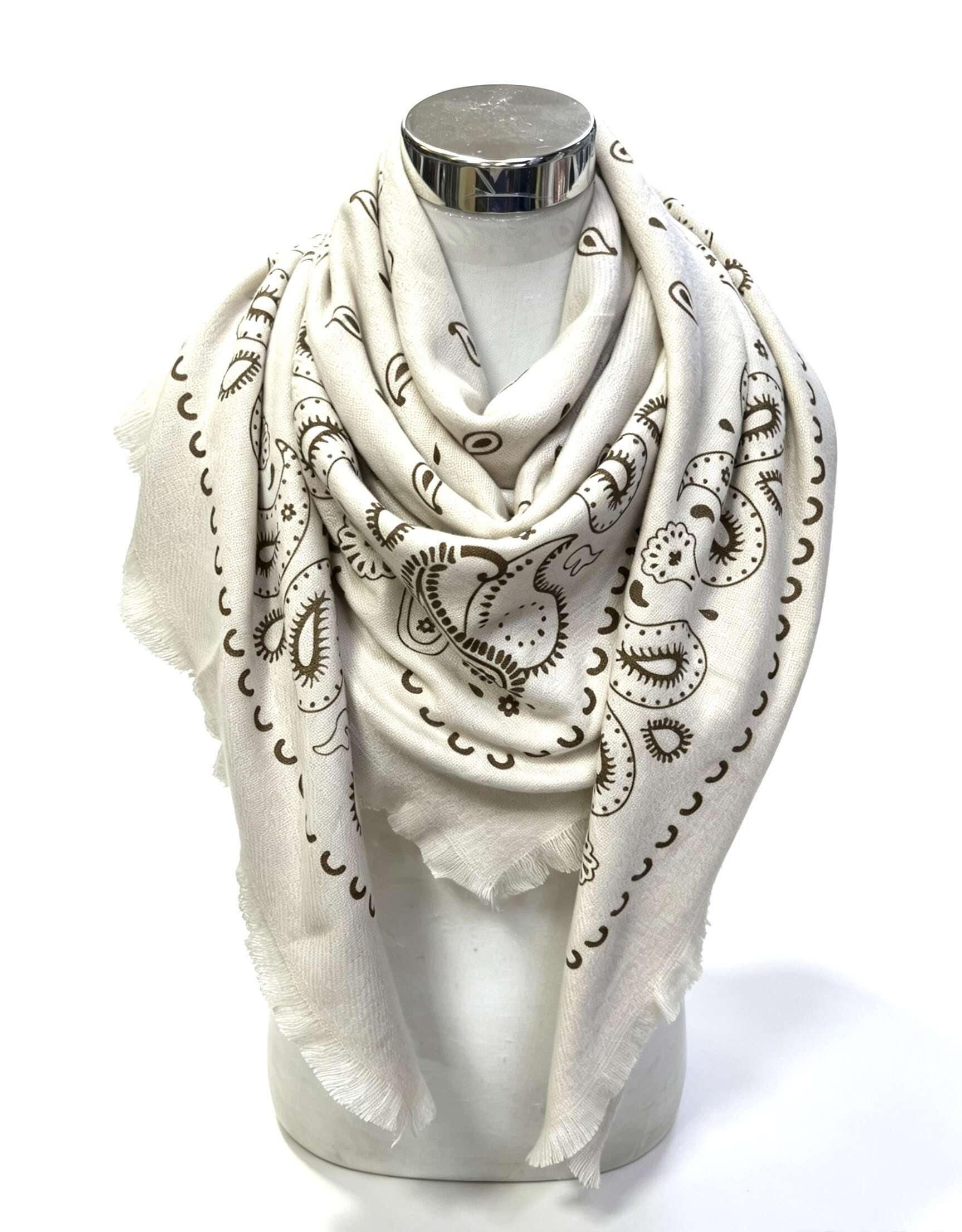 Grossiste LINETA - K16 Grand carre laine bandana 135*135cm