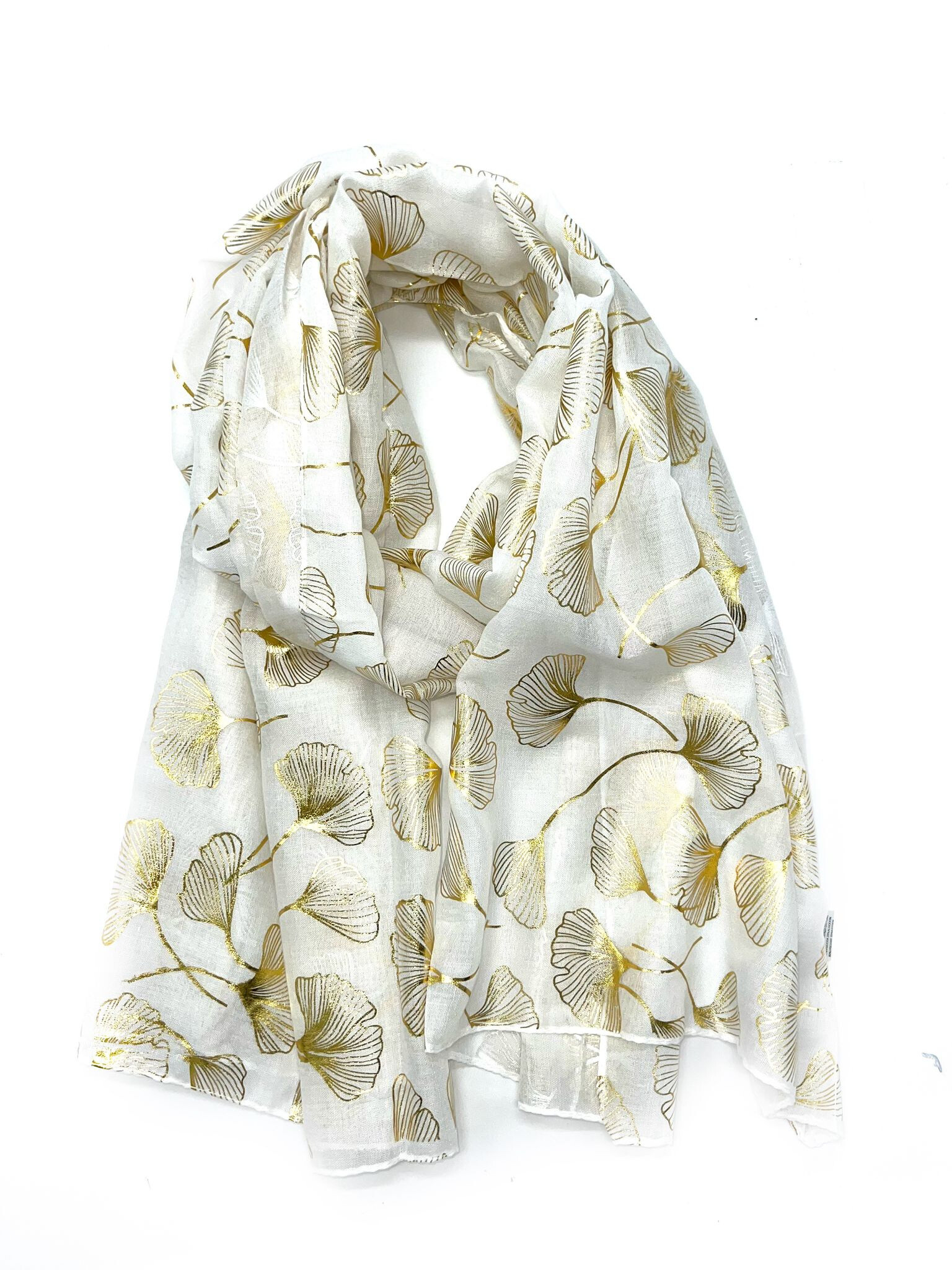 Grossiste LINETA - B-20 Foulard avec lurex motif gingko