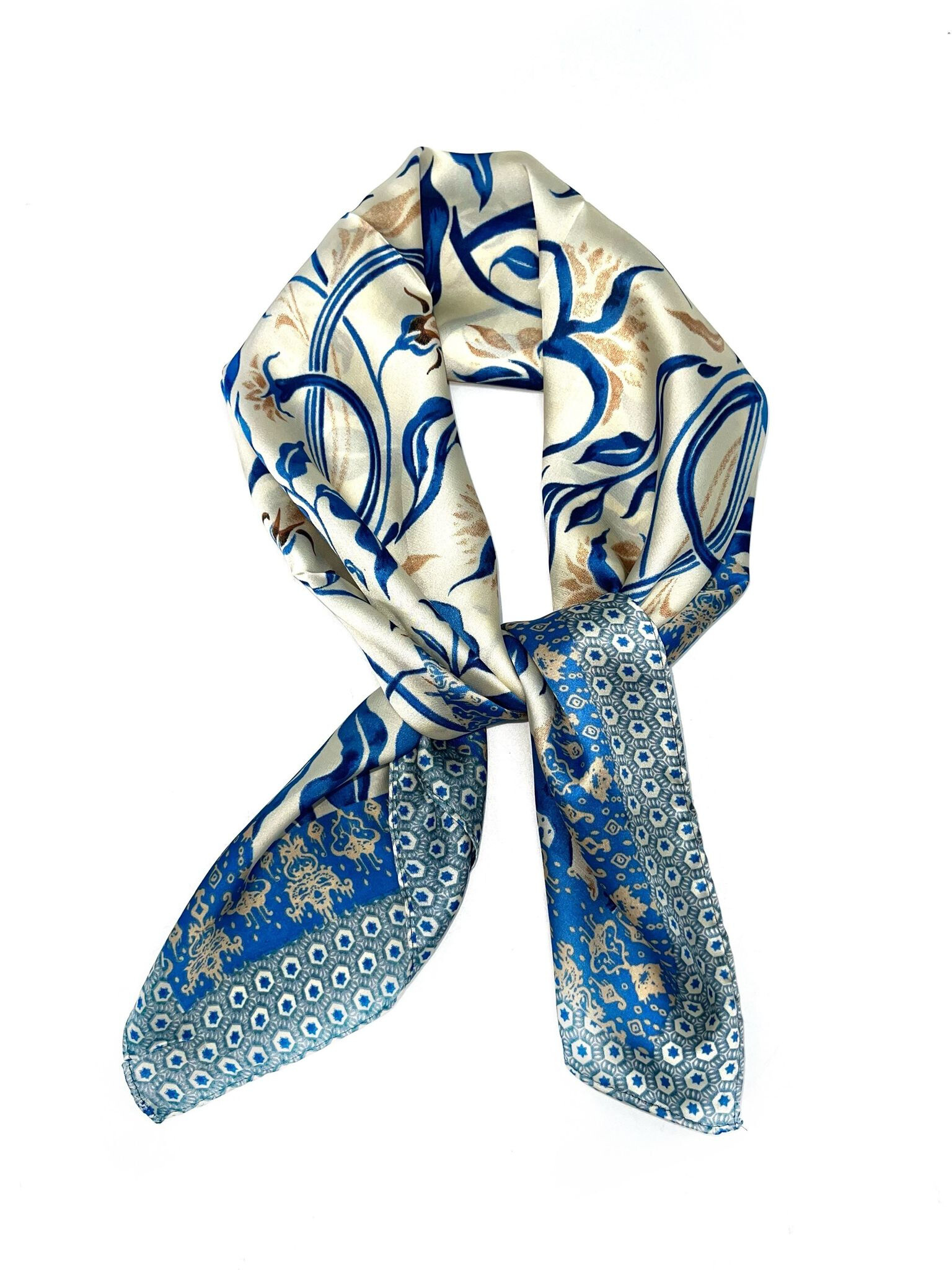 Grossista LINETA - D-43 Silk Touch Scarf 70x70 Arabesque Motivi