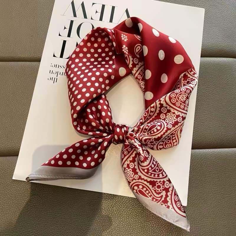 Grossiste LINETA - D-RH-22 Petit foulard carre satin 70 x 70 cm