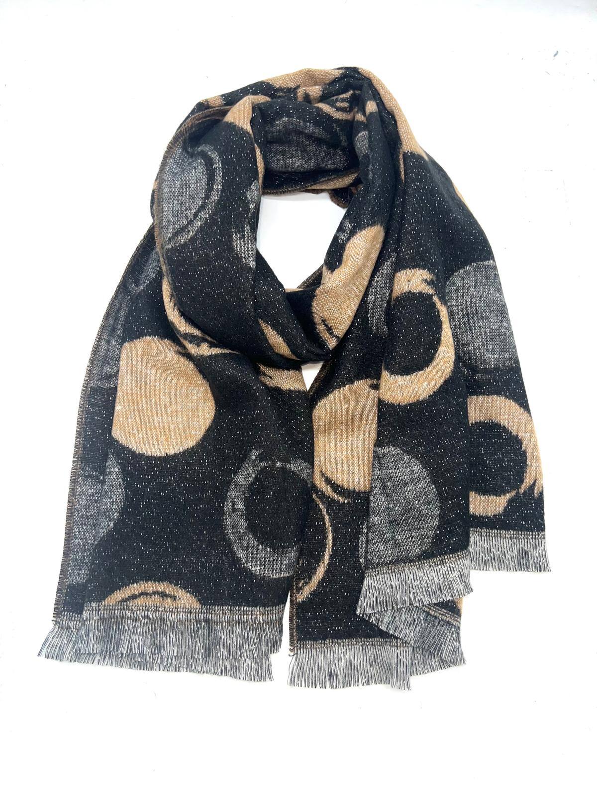 Grossiste LINETA - HH-351 Écharpe avec lurex imprimé petit pois