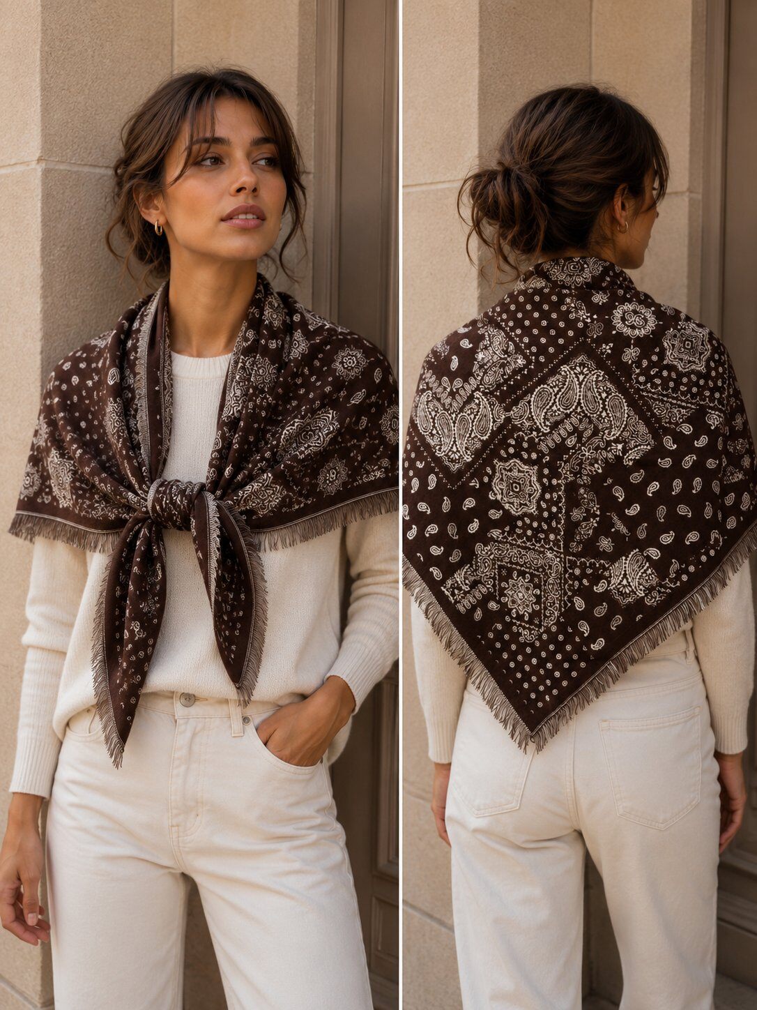 Grossiste LINETA - D2026-200 Triangle epais 2 en 1 paisley
