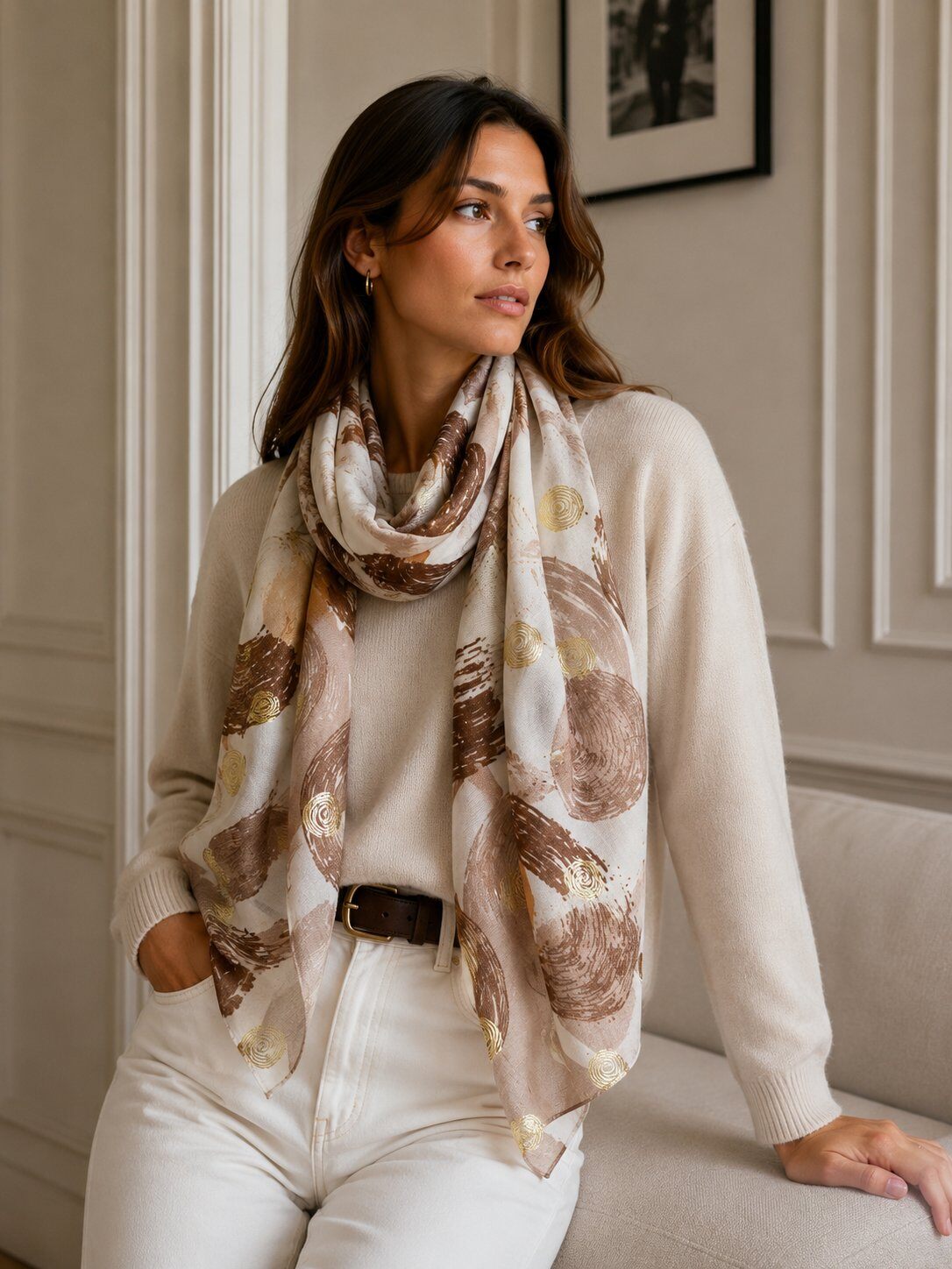 Grossiste LINETA - HH-393 Foulard imprimee