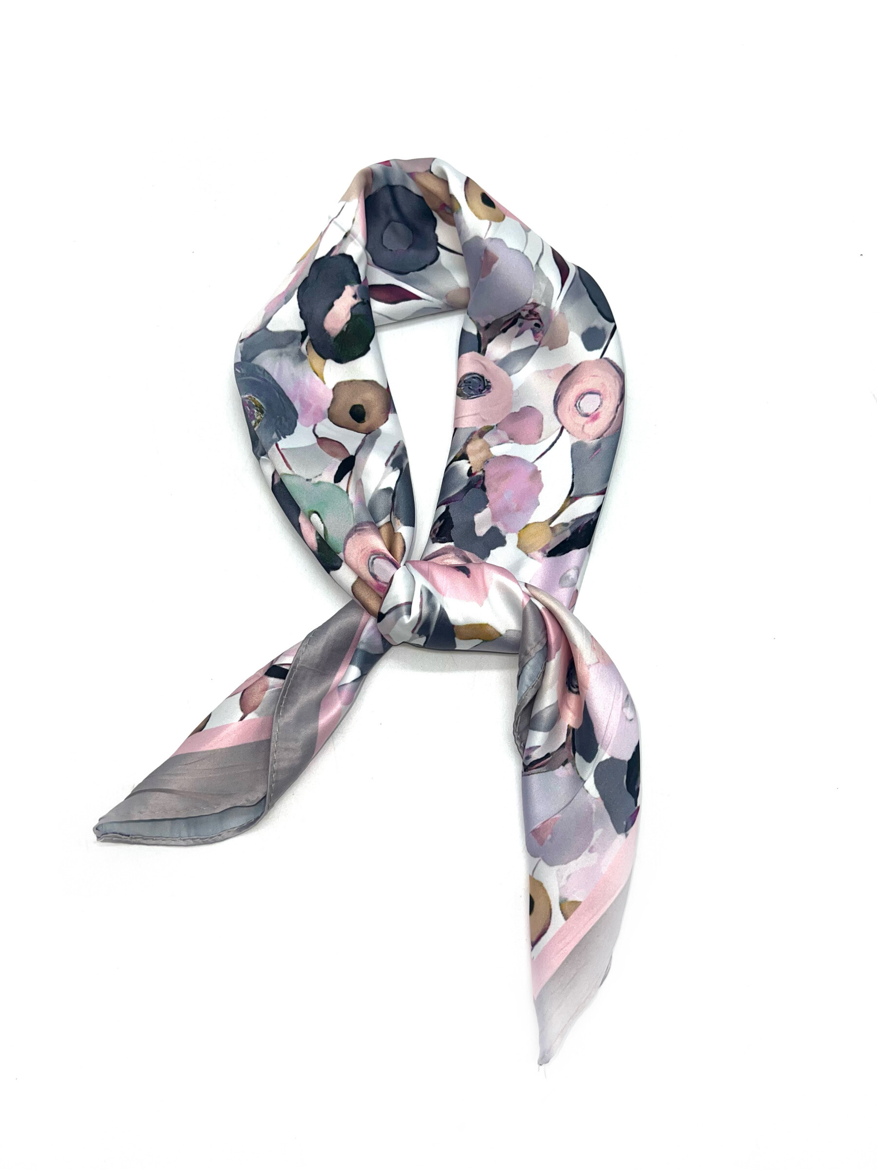 Wholesaler LINETA - Small square scarf colored pink pattern