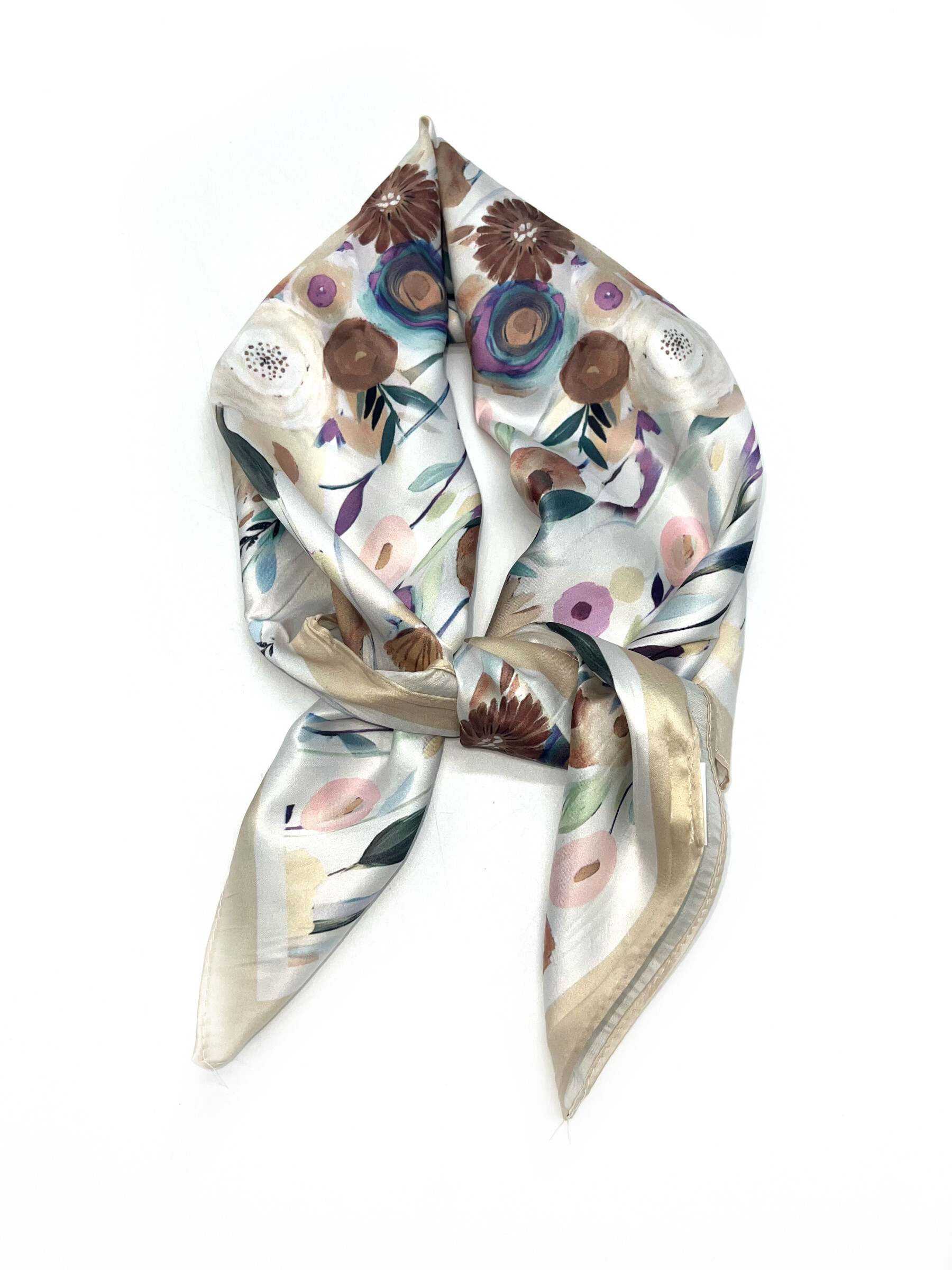 Wholesaler LINETA - Small square scarf pattern little colorful pink