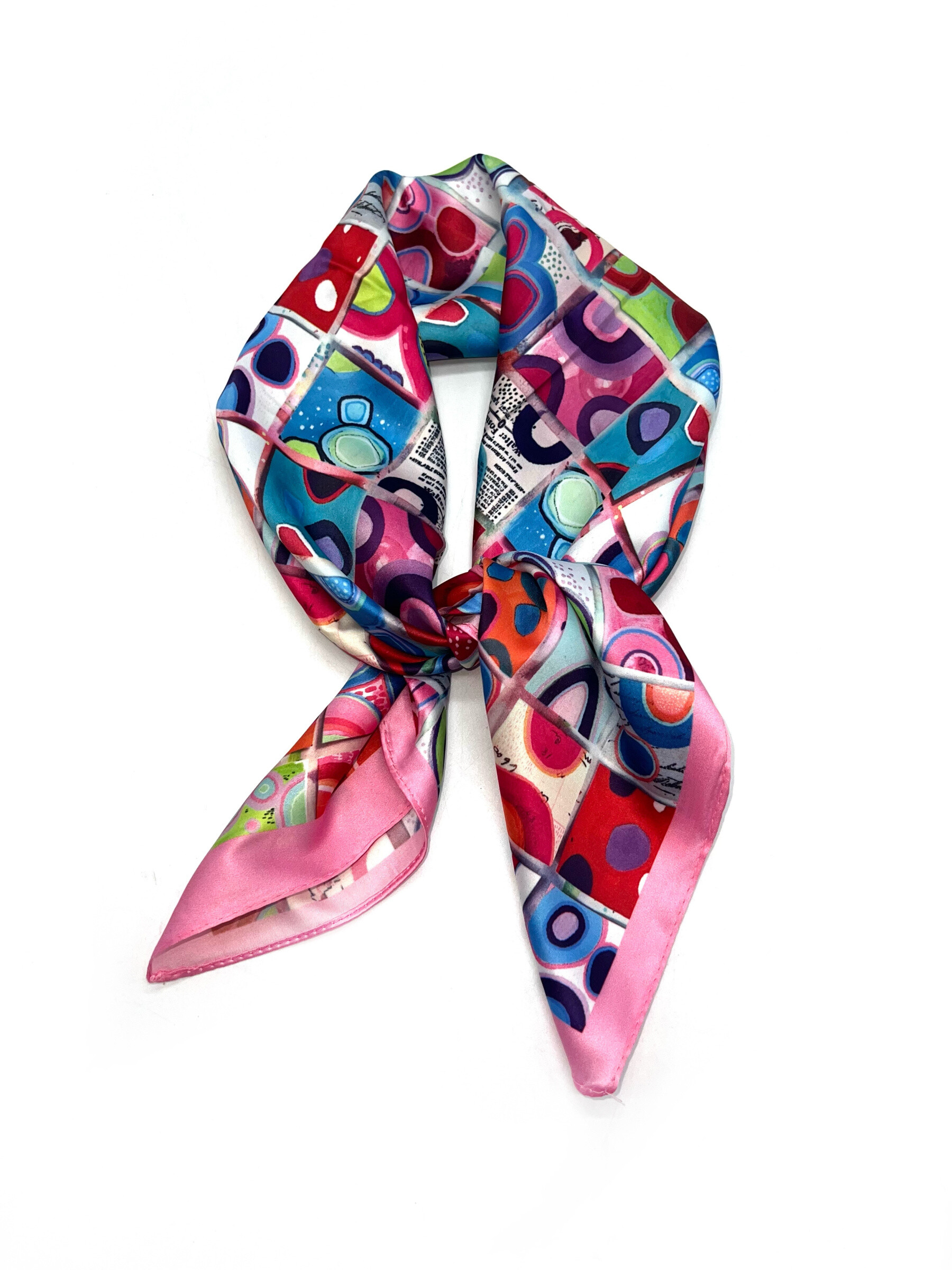 Wholesaler LINETA - Small square scarf contemporary motif