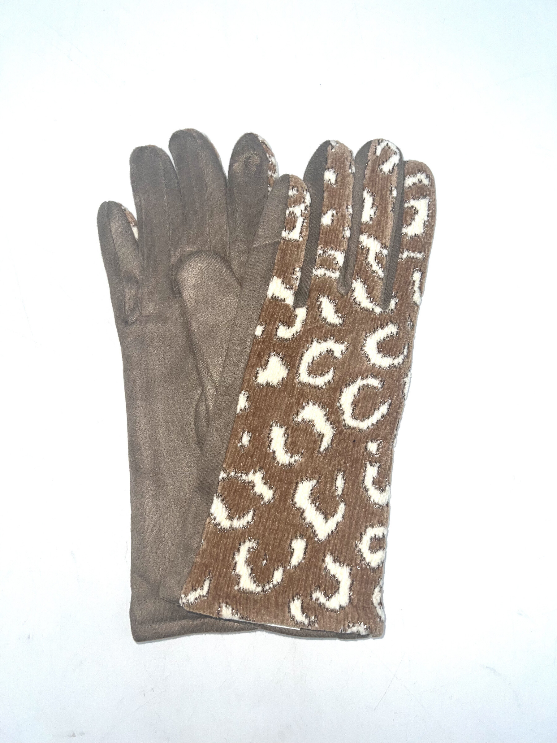 Grossiste LINETA - ST-4 Gant motif léopard LUREX