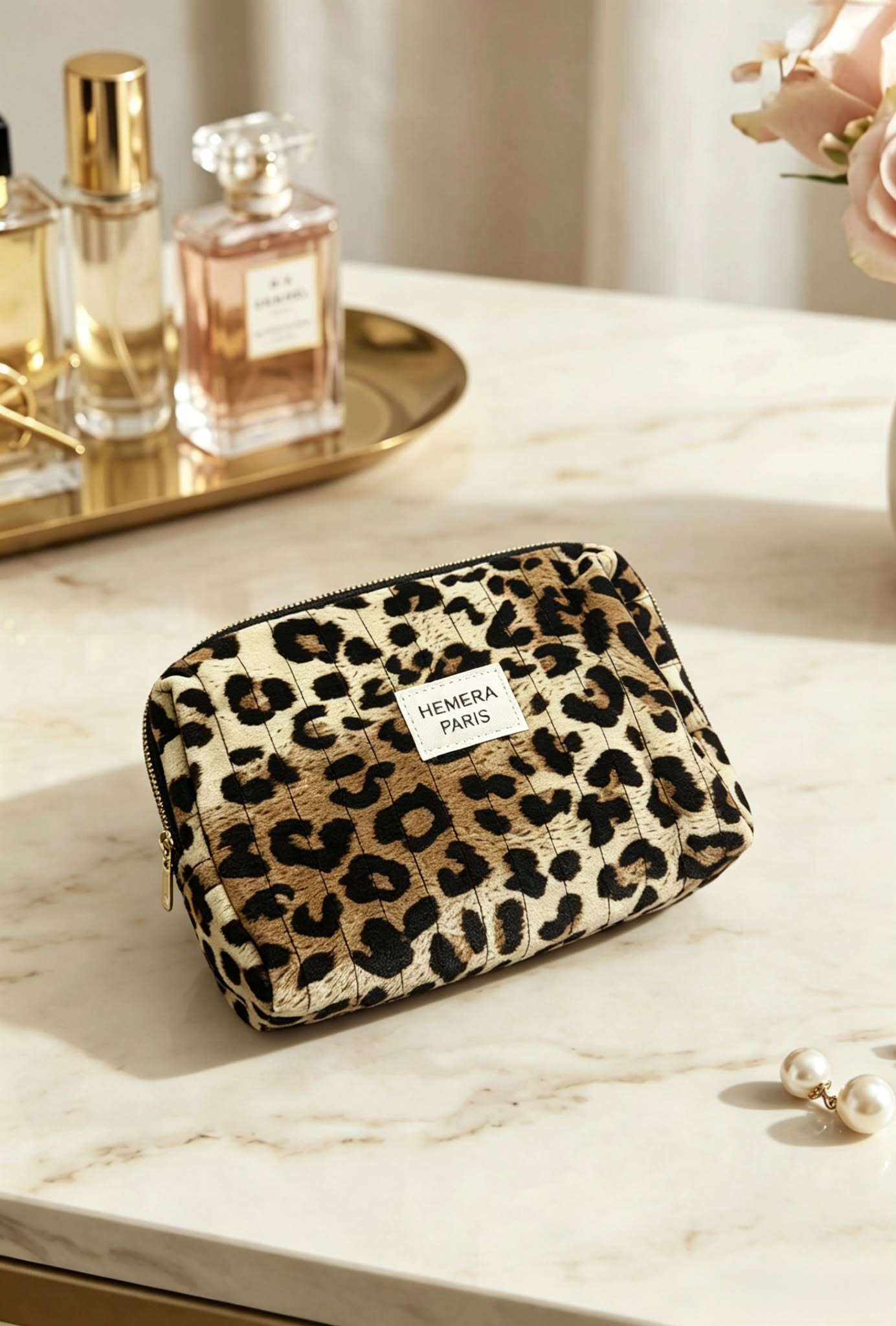 Großhändler LINETA - POC-2 Schminktasche mit Leopardenmuster