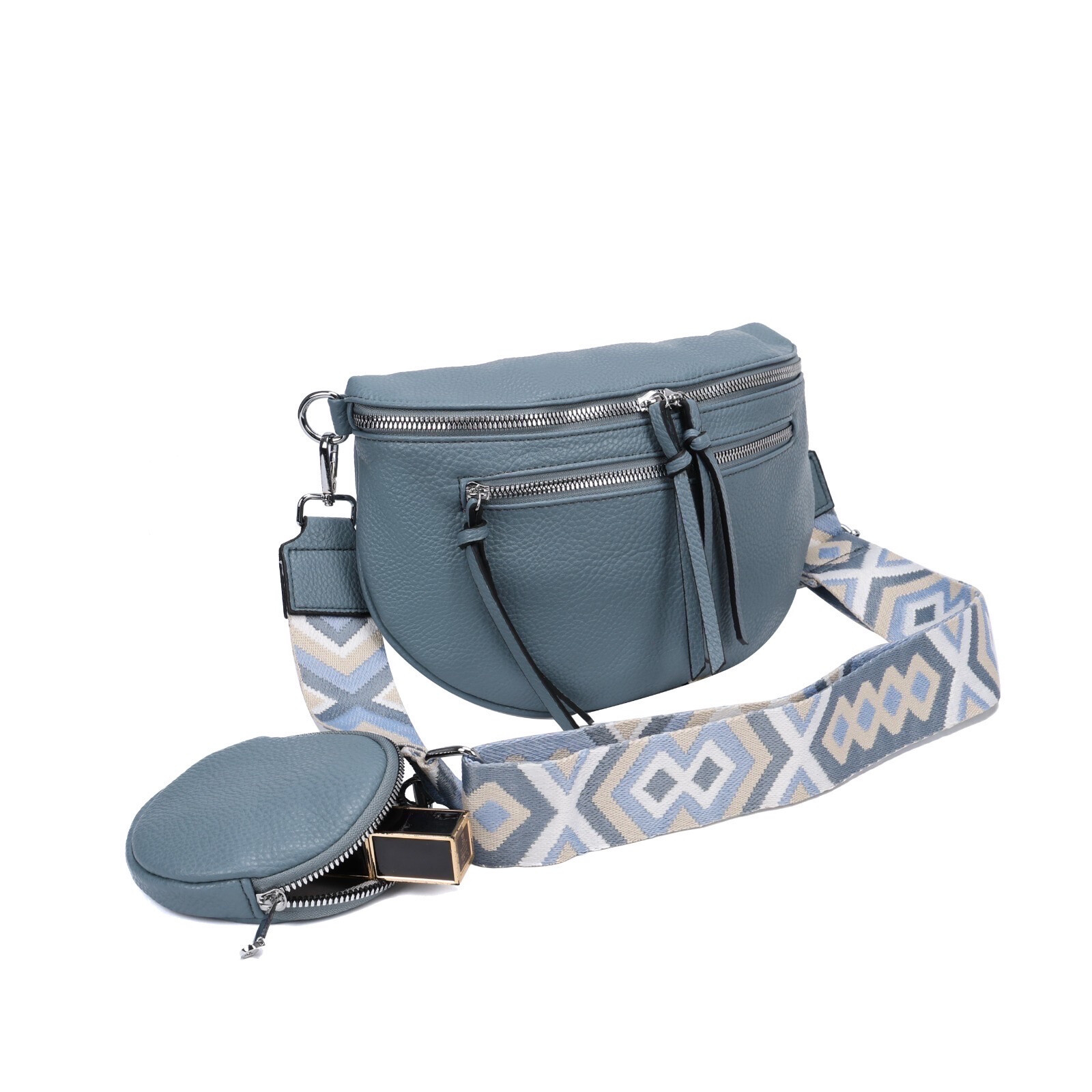 Wholesaler LINETA - L-393-25 Banana bag + Small bag on handle