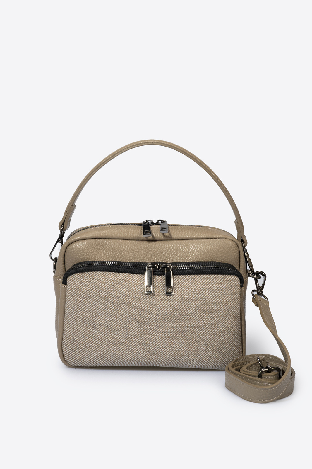 Grossiste LISA DEI - Sac à main en cuir véritable et tissu pour femme