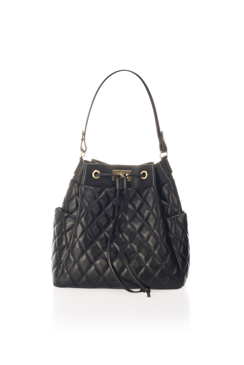 Grossiste LISA DEI - Sac seau matelassé en cuir véritable pour femme