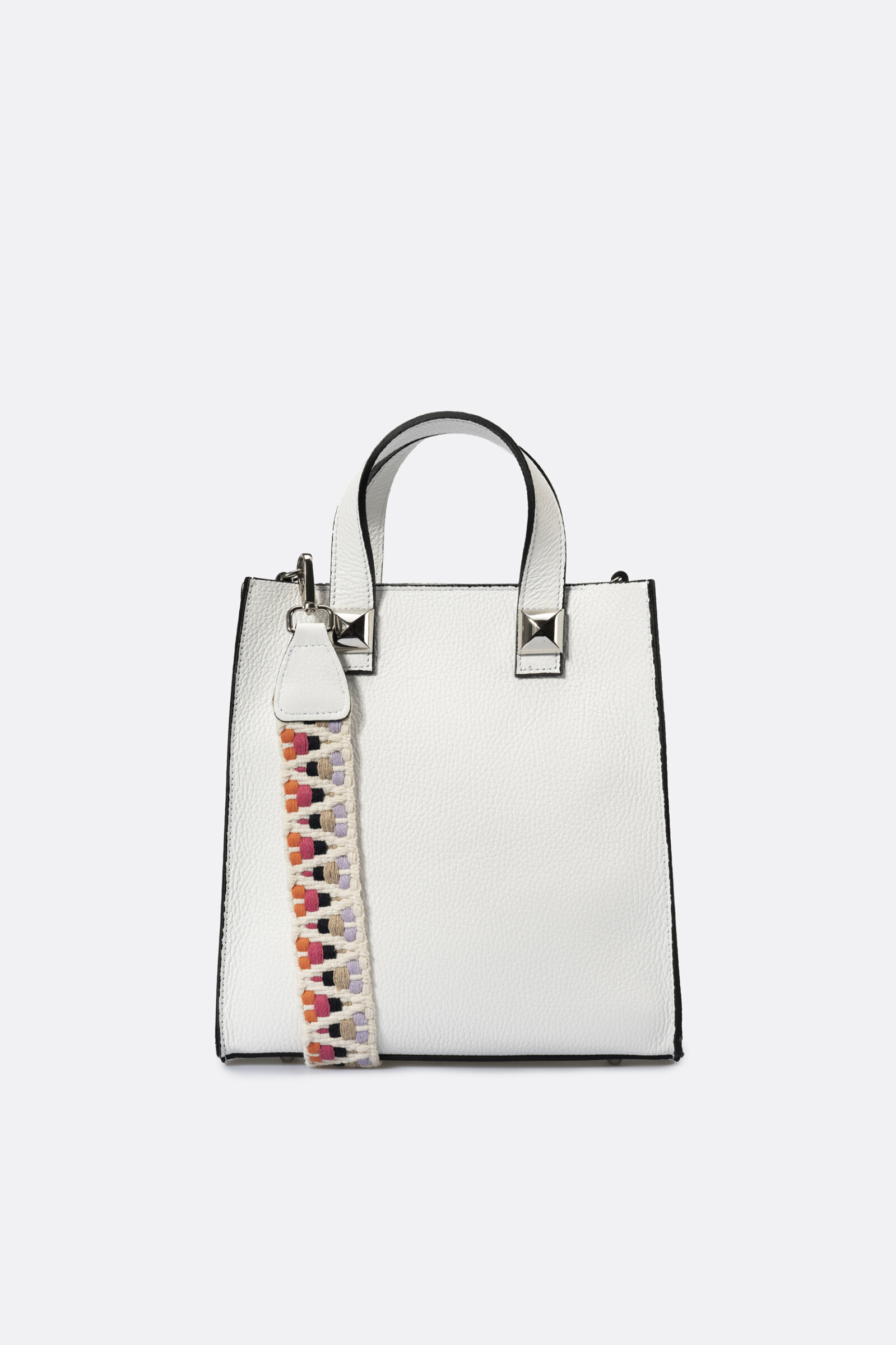 Grossiste LISA DEI - Sac à main en cuir réel avec bandoulière en tissu