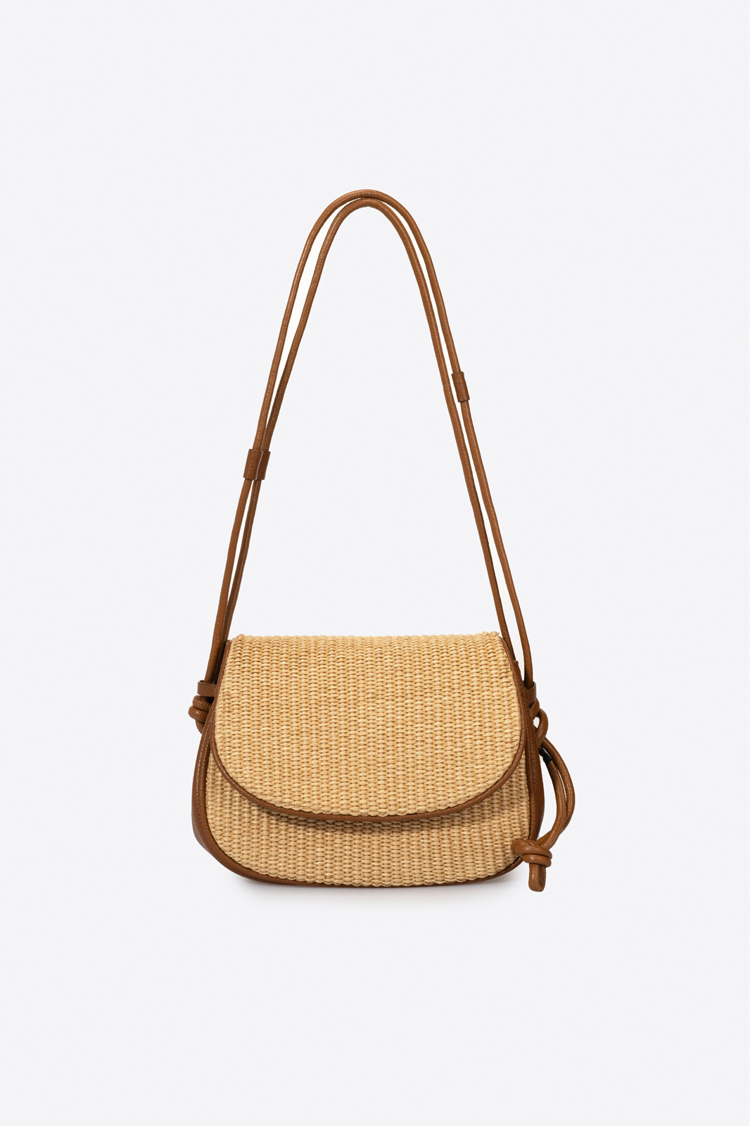 Wholesaler LISA DEI - LEATHER AND RAFFIA SHOULDER BAG