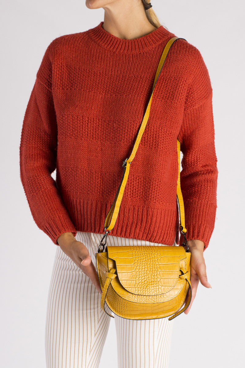 Wholesaler LISA DEI - Women's genuine leather crossbody bag in crocodile style