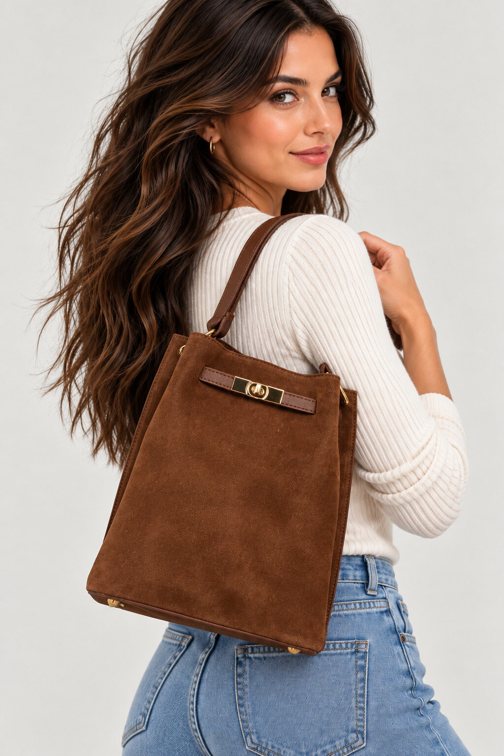 Wholesaler LISA DEI - Genuine suede leather shoulder bag