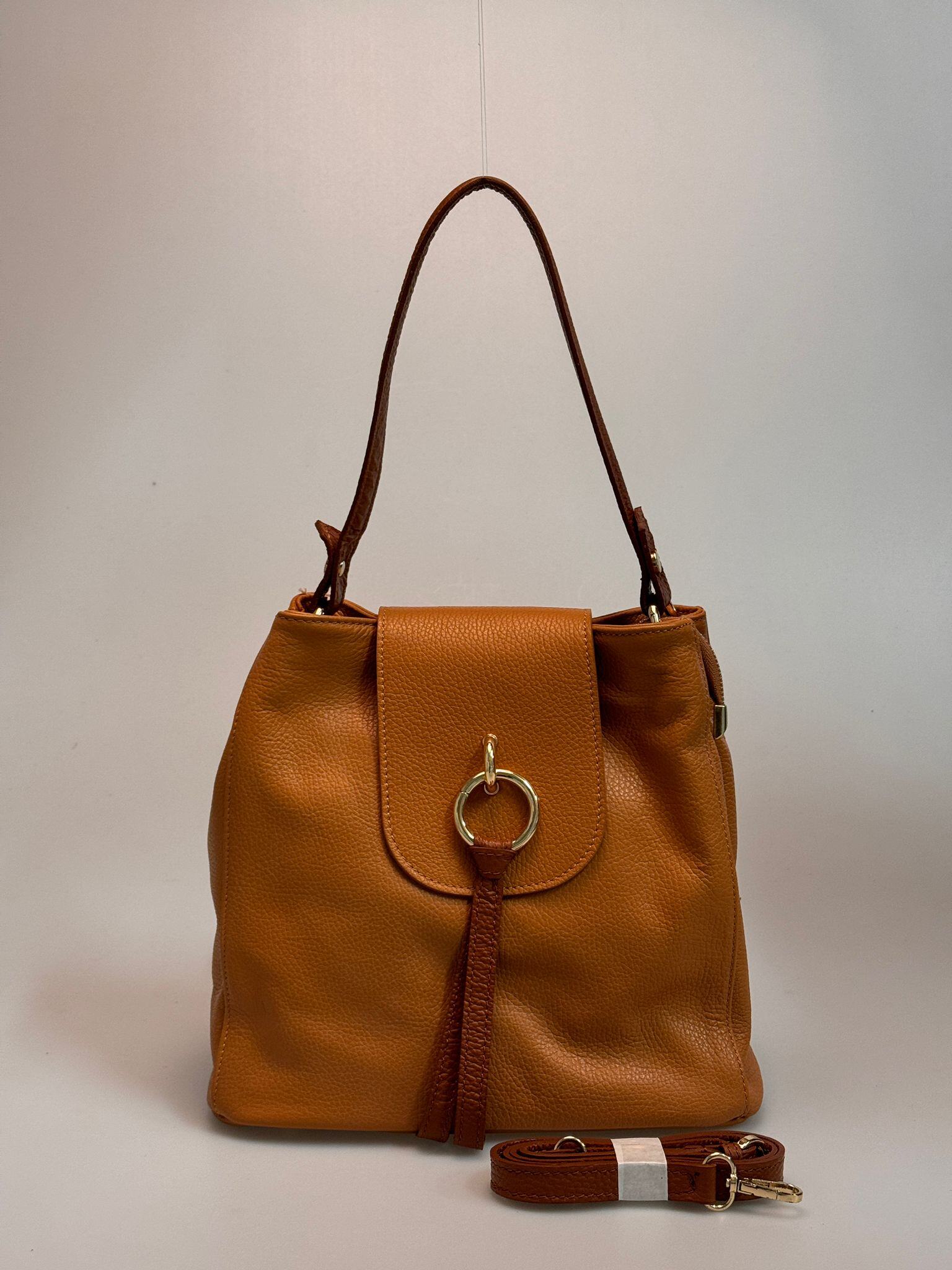 Grossiste LISA DEI - Sac à bandoulière bicolore en cuir véritable pour femme