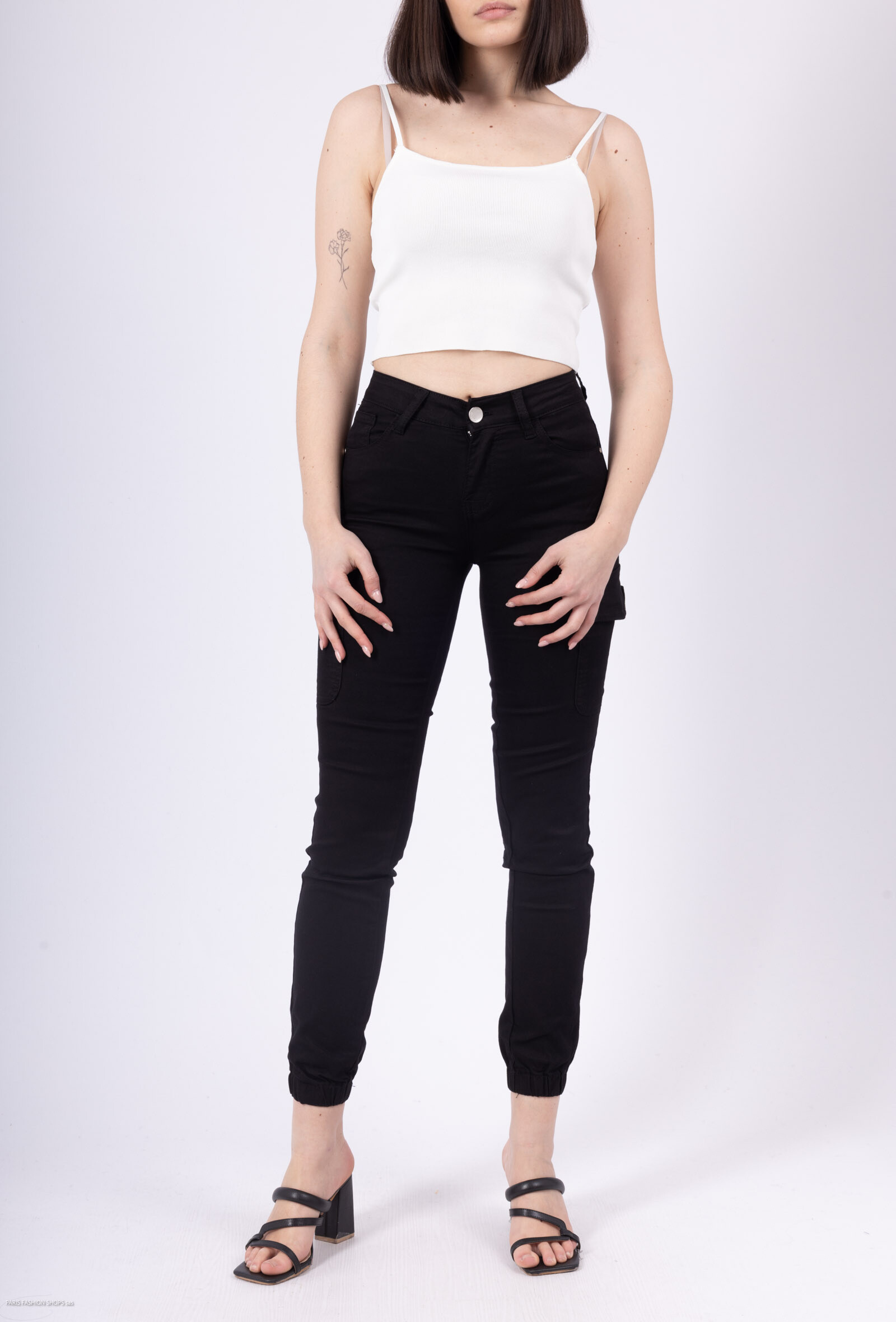 Grossiste LISA PARIS - Jeans noir avec poche cargo