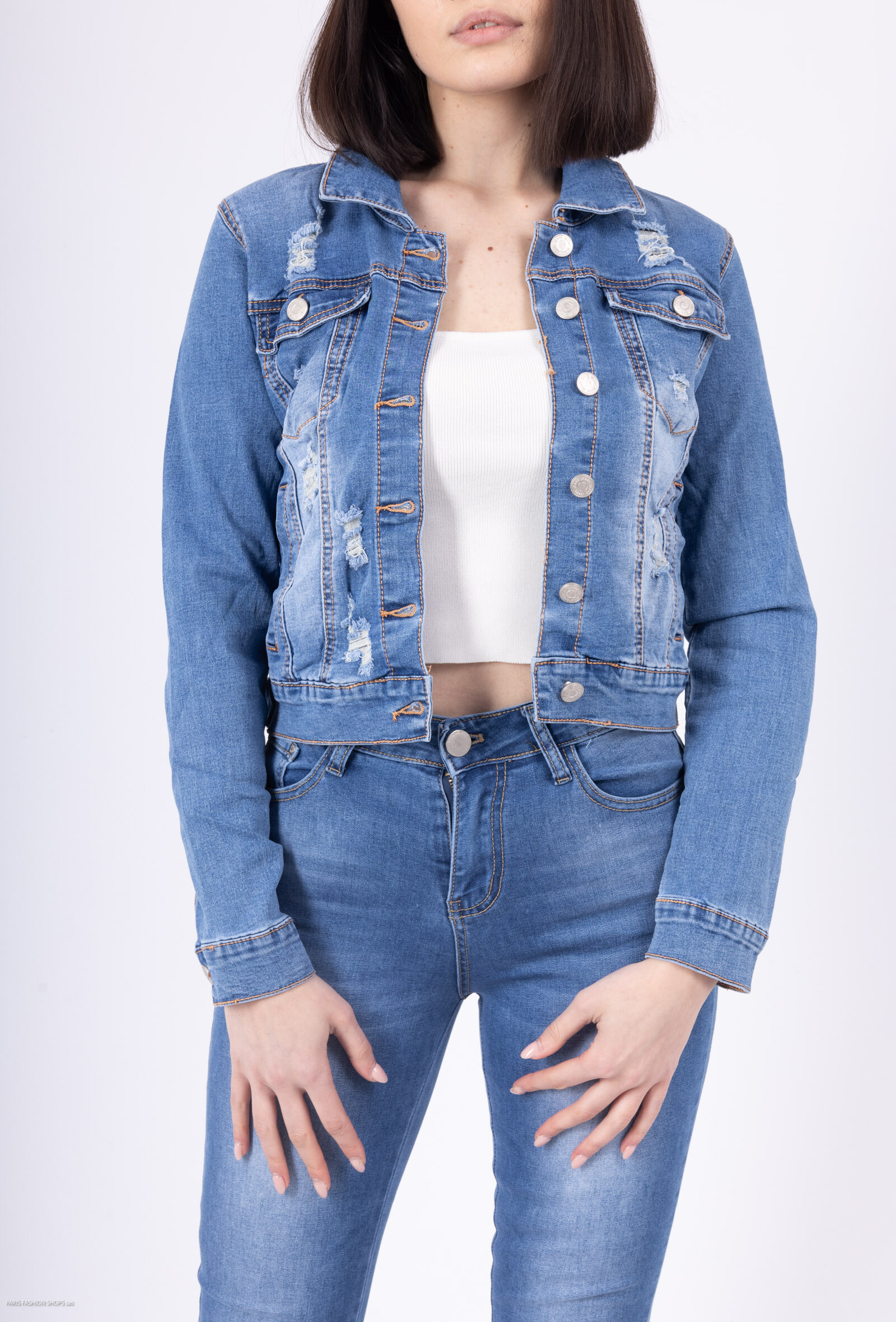 Grossiste LISA PARIS - Veste Jeans déchiré