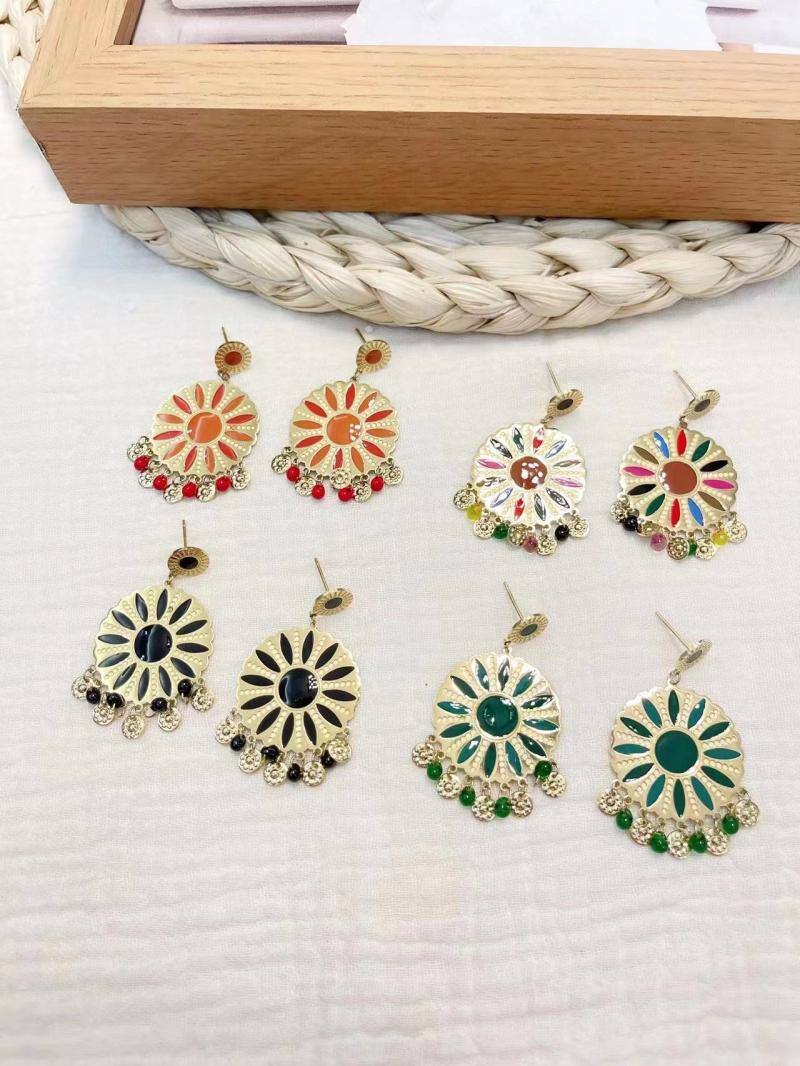 Mayorista LOL Bijoux - Pendiente de flor de esmalte