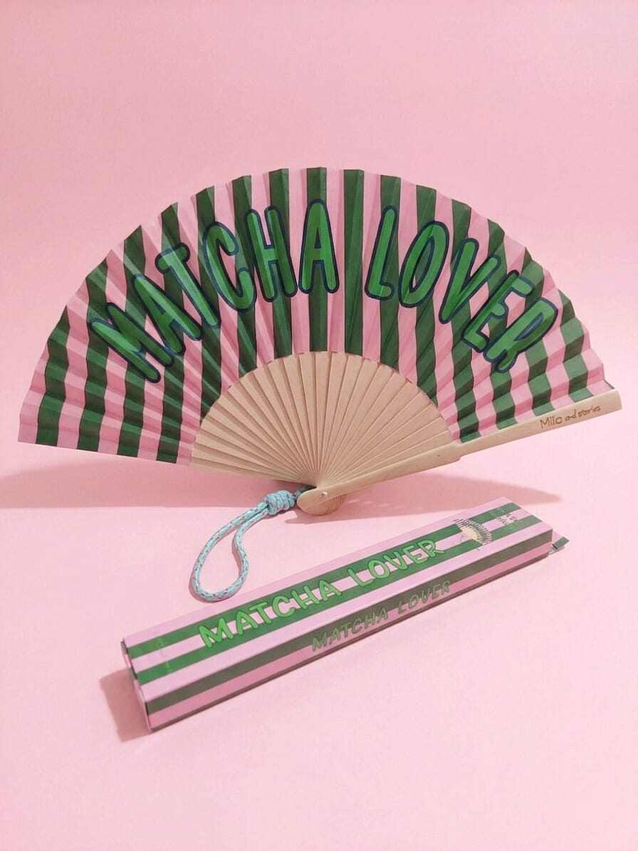 Grossista Lolilota - Set di 6 ventagli MATCHA LOVER. 6 ventagli dello stesso modello