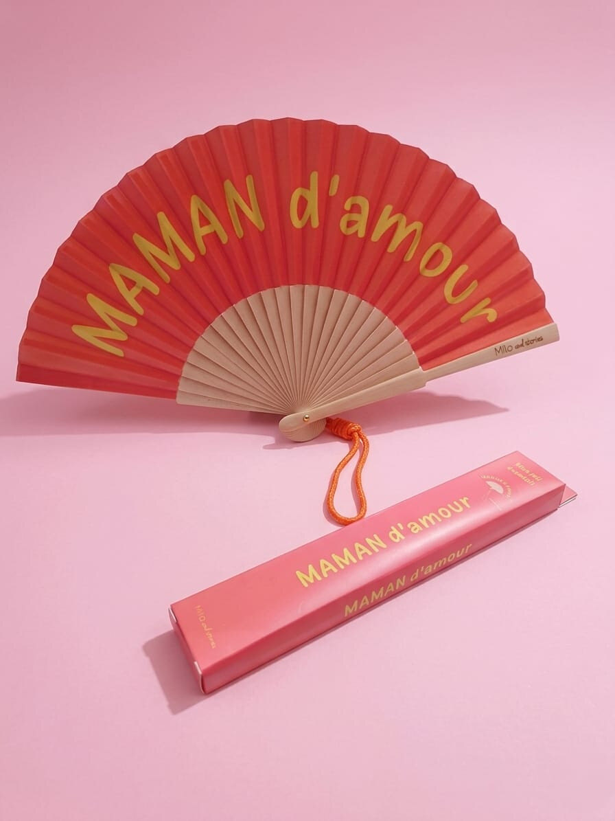 Wholesaler Lolilota - Set of 6 'MAMAN d'amour' fans. 6 fans of the same model