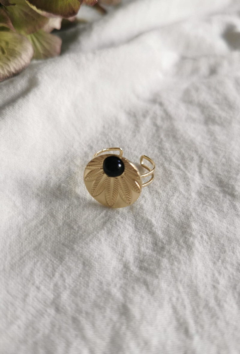Wholesaler Lolilota - RING LEAVES STONE