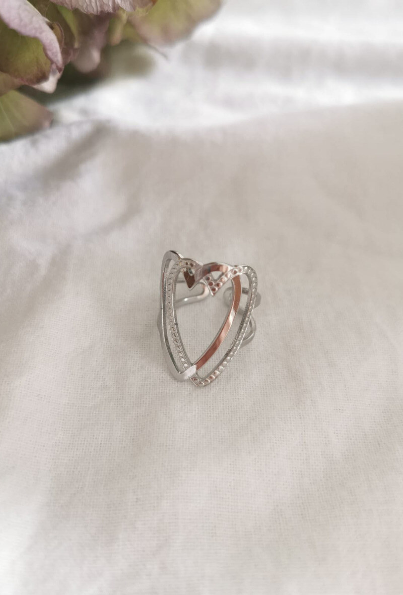 Wholesaler Lolilota - RING DOUBLE HEART
