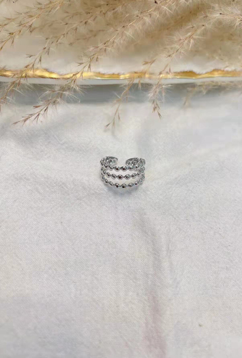 Wholesaler Lolilota - RING TRI ROW BEADS